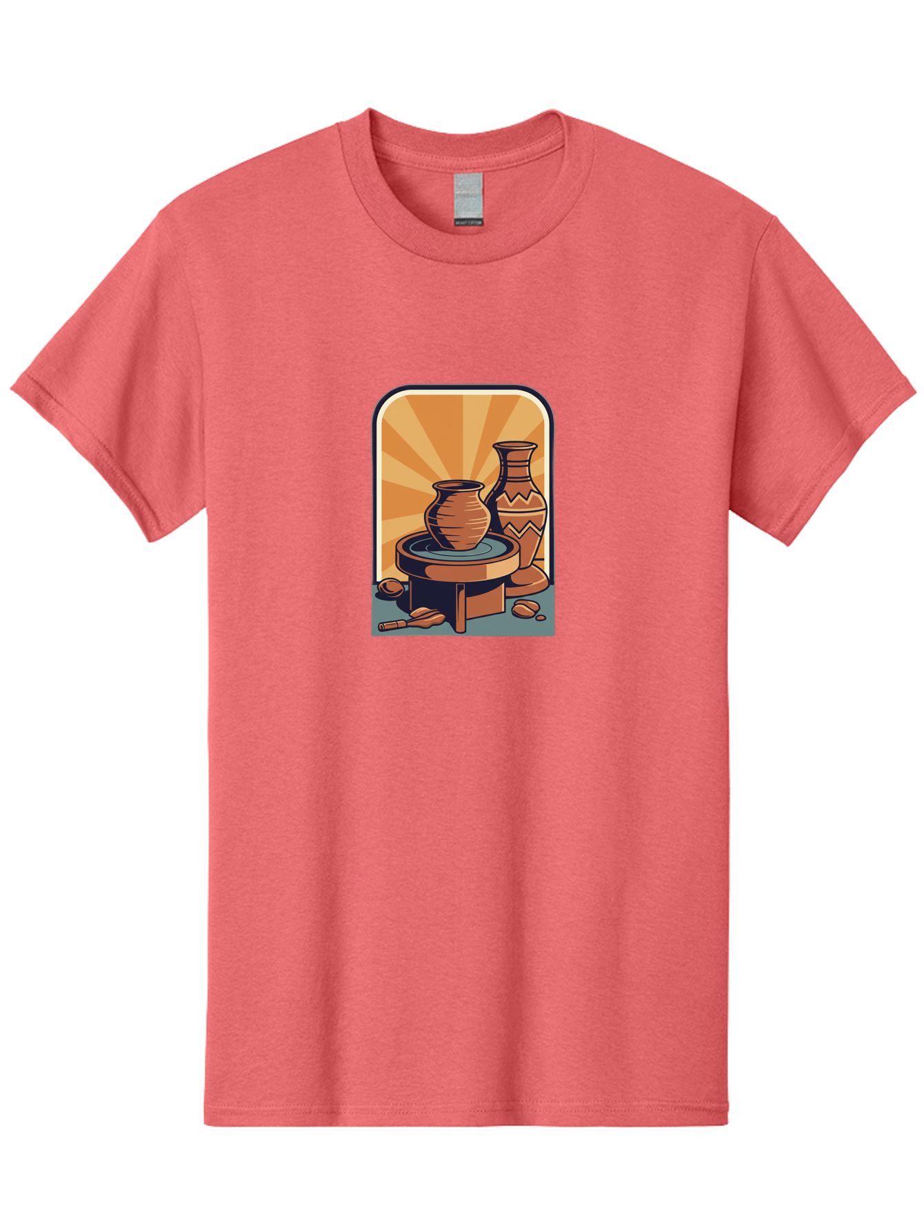 Potter-S-Wheel Men'S Graphic Tee, 100% Cotton, Comfortable Casual Summer Wear, Machine Washable, Pottery, Clay Pots, Ceramics, Creative Art, Potter'S Wheel, Artistic Expression, Craftsmanship, Handmade, Pottery Making, Clay Modeling Bab240