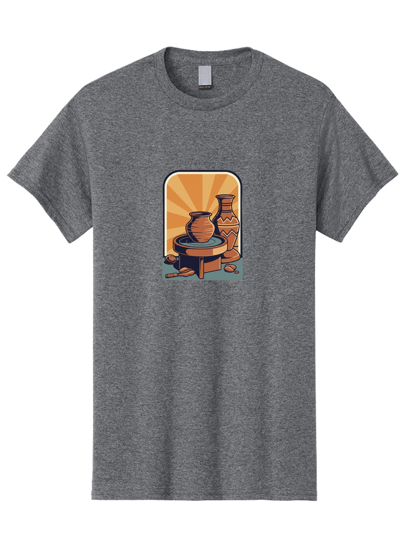 Potter-S-Wheel Men'S Graphic Tee, 100% Cotton, Comfortable Casual Summer Wear, Machine Washable, Pottery, Clay Pots, Ceramics, Creative Art, Potter'S Wheel, Artistic Expression, Craftsmanship, Handmade, Pottery Making, Clay Modeling Bab240