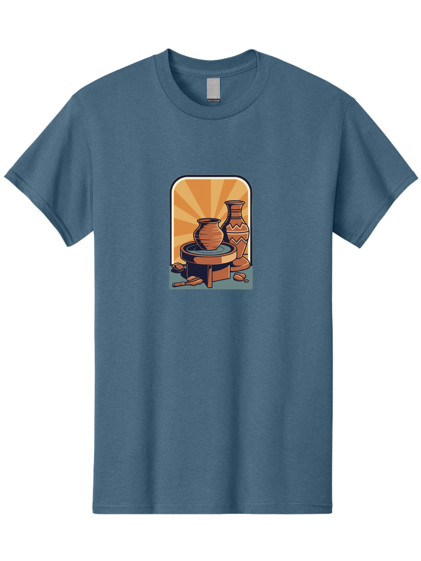 Potter-S-Wheel Men'S Graphic Tee, 100% Cotton, Comfortable Casual Summer Wear, Machine Washable, Pottery, Clay Pots, Ceramics, Creative Art, Potter'S Wheel, Artistic Expression, Craftsmanship, Handmade, Pottery Making, Clay Modeling Bab240