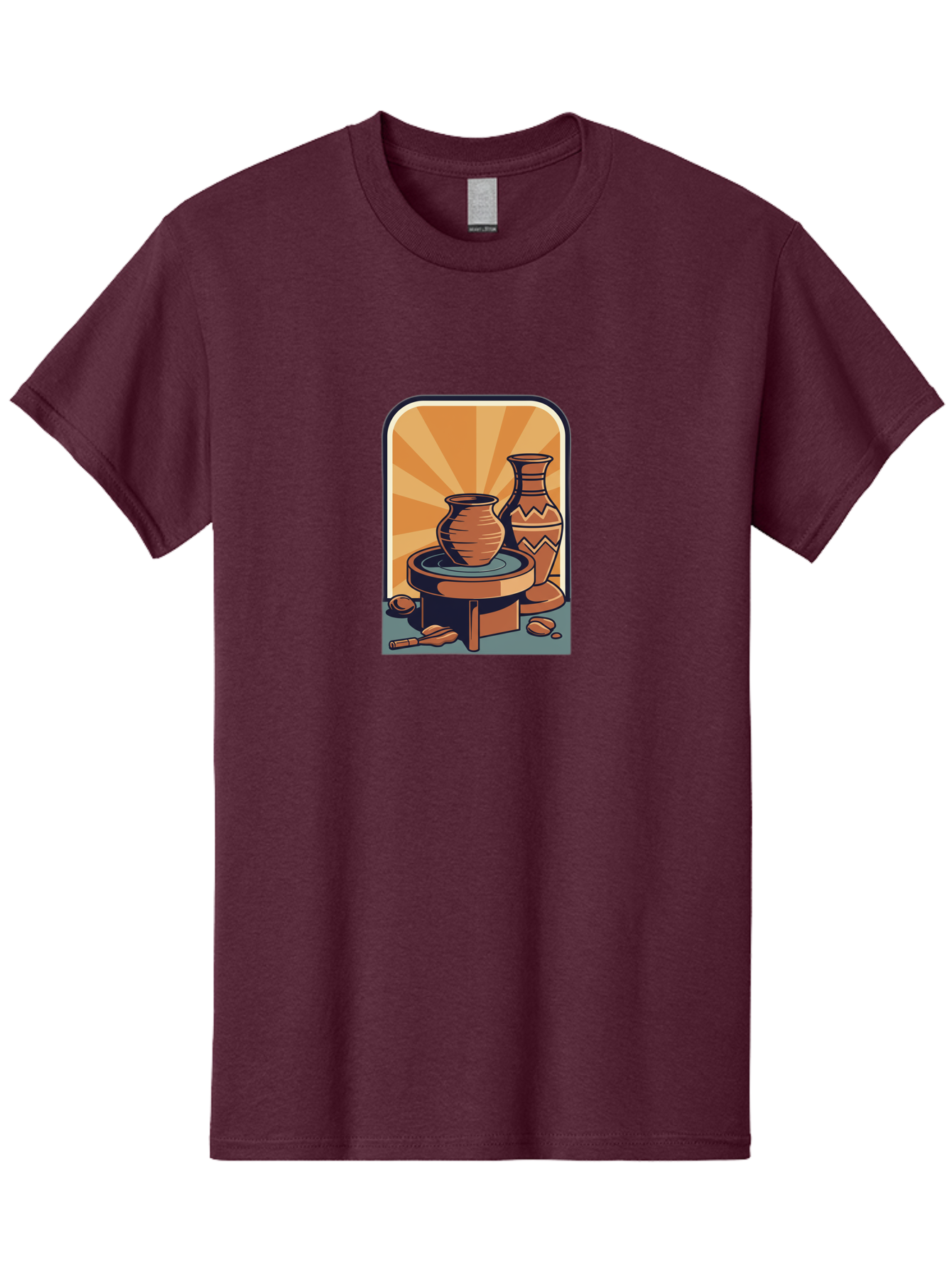 Potter-S-Wheel Men'S Graphic Tee, 100% Cotton, Comfortable Casual Summer Wear, Machine Washable, Pottery, Clay Pots, Ceramics, Creative Art, Potter'S Wheel, Artistic Expression, Craftsmanship, Handmade, Pottery Making, Clay Modeling Bab240