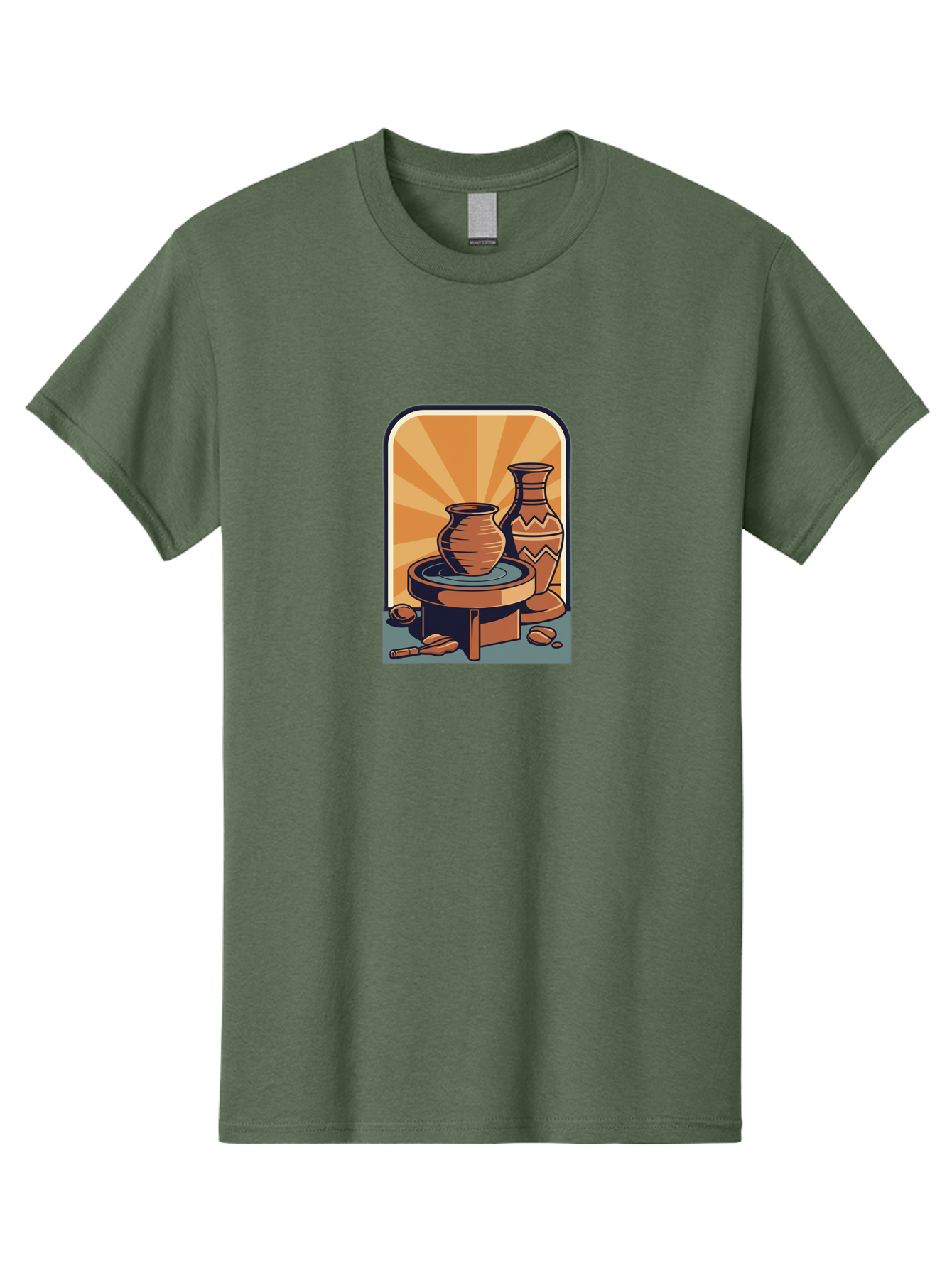 Potter-S-Wheel Men'S Graphic Tee, 100% Cotton, Comfortable Casual Summer Wear, Machine Washable, Pottery, Clay Pots, Ceramics, Creative Art, Potter'S Wheel, Artistic Expression, Craftsmanship, Handmade, Pottery Making, Clay Modeling Bab240