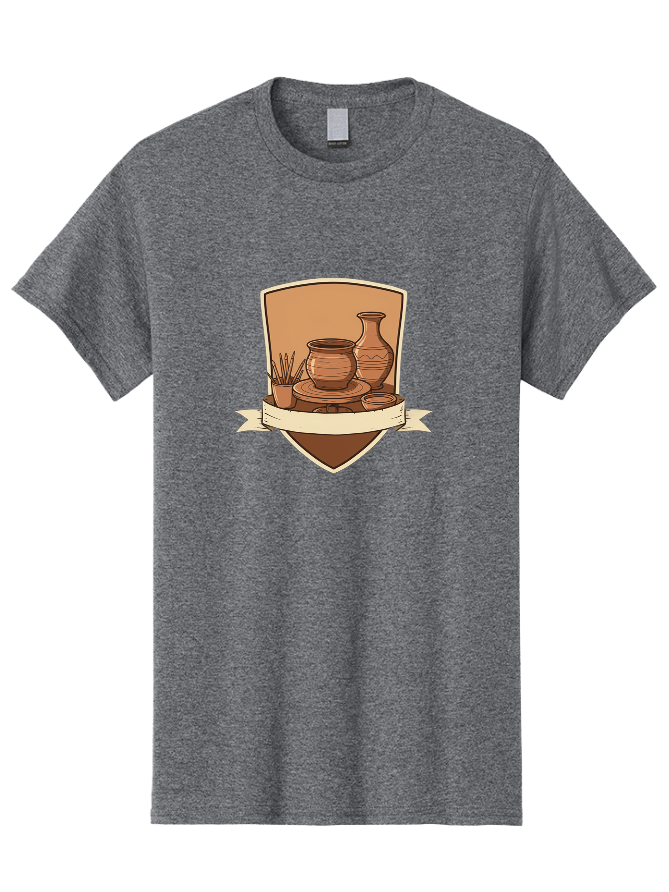 Pottery-1 Men'S Graphic Tee, 100% Cotton, Comfortable Casual Summer Wear, Machine Washable, Pottery, Ceramics, Clay, Handmade, Pottery Wheel, Vase, Pot, Artisanal, Craftsmanship, Earthy Tones, Decorative Art, Creative Expression Bab242