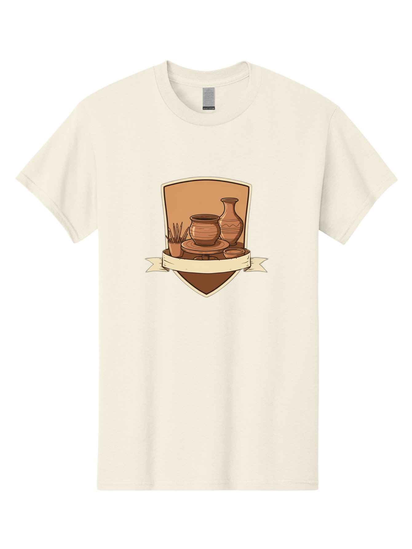 Pottery-1 Men'S Graphic Tee, 100% Cotton, Comfortable Casual Summer Wear, Machine Washable, Pottery, Ceramics, Clay, Handmade, Pottery Wheel, Vase, Pot, Artisanal, Craftsmanship, Earthy Tones, Decorative Art, Creative Expression Bab242