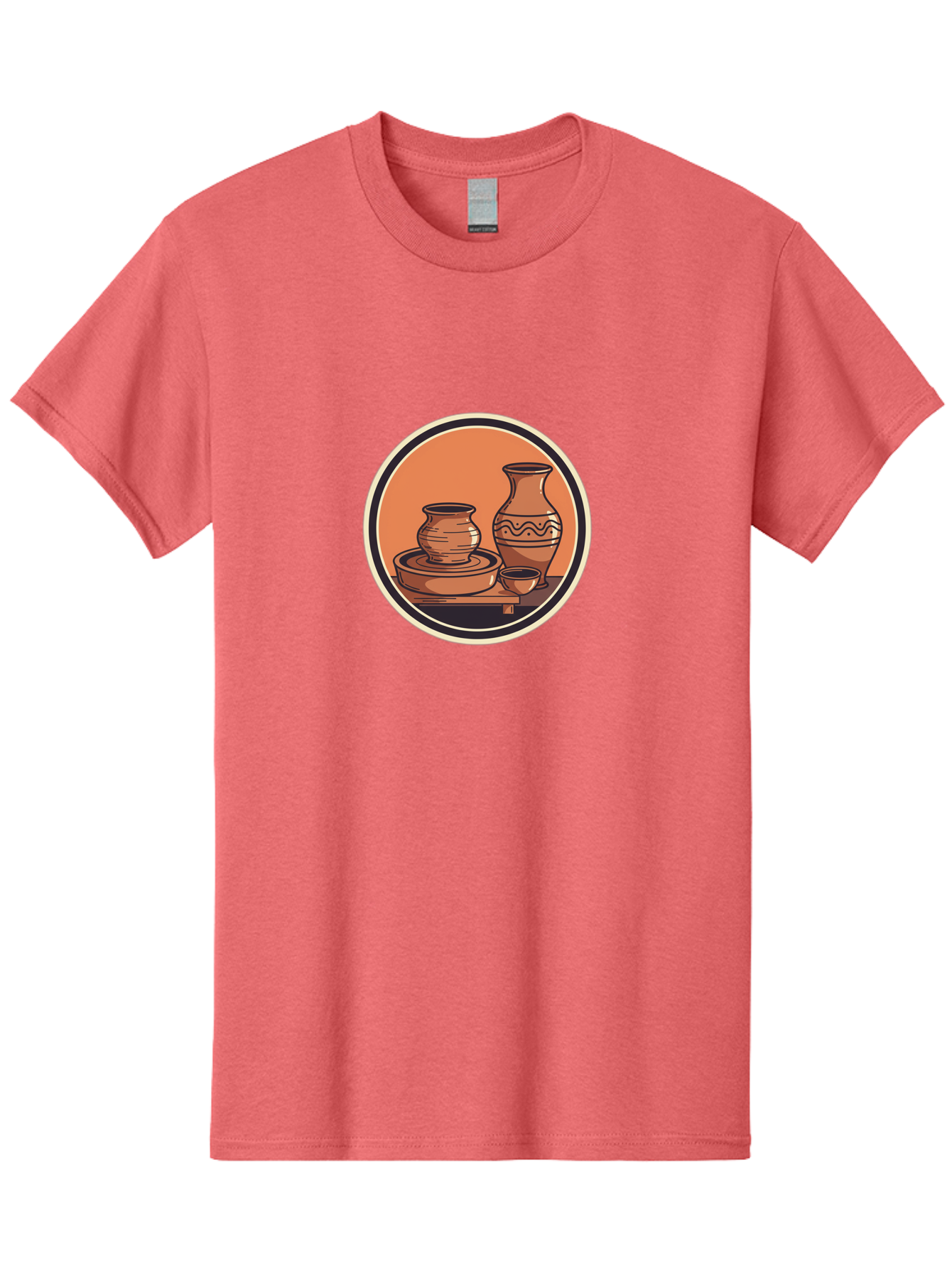 Pottery-2 Men'S Graphic Tee, 100% Cotton, Comfortable Casual Summer Wear, Machine Washable, Handmade Pottery, Clay Vessels, Ceramic Art, Terracotta Pots, Decorative Vase, Pottery Wheel, Traditional Crafts, Earthy Tones Bab243