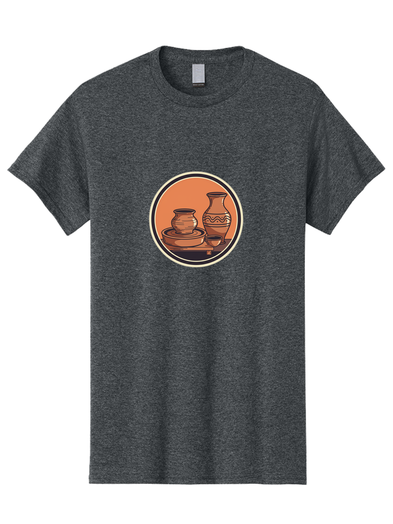 Pottery-2 Men'S Graphic Tee, 100% Cotton, Comfortable Casual Summer Wear, Machine Washable, Handmade Pottery, Clay Vessels, Ceramic Art, Terracotta Pots, Decorative Vase, Pottery Wheel, Traditional Crafts, Earthy Tones Bab243