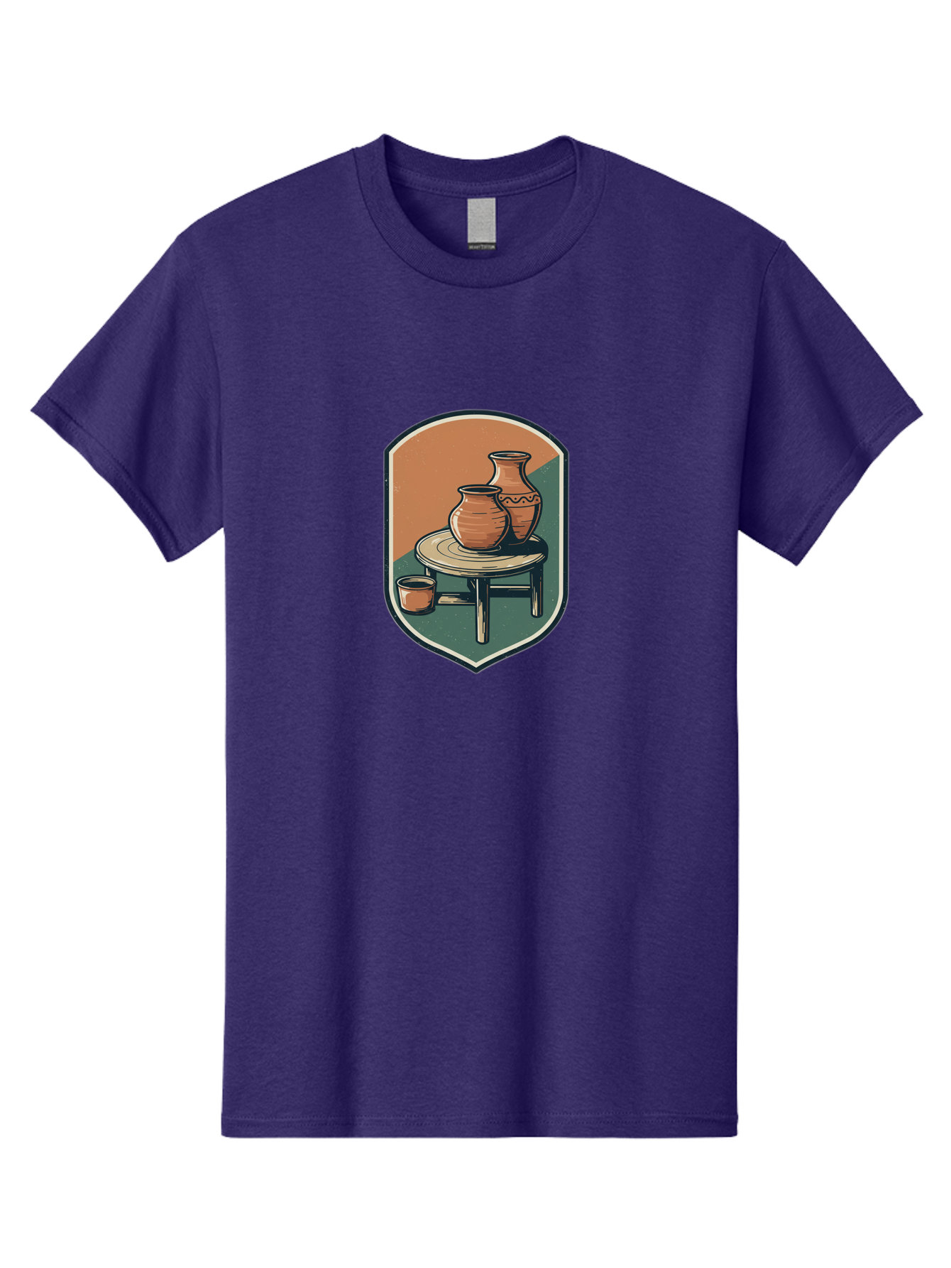 Pottery-On-Table Men'S Graphic Tee, 100% Cotton, Comfortable Casual Summer Wear, Machine Washable, Clay Pots, Earthy Tones, Ceramic Vases, Table Setting, Rustic Charm, Vintage Decor, Pottery, Traditional Craftsmanship, Handmade Ceramics Bab244