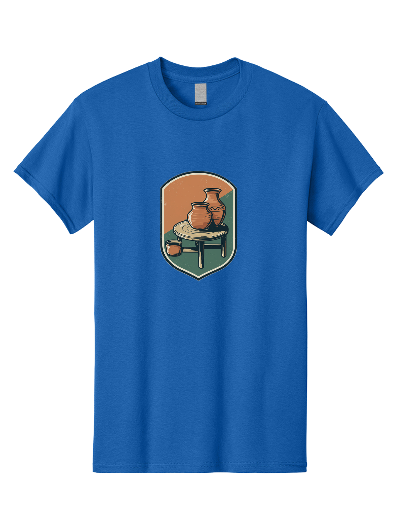 Pottery-On-Table Men'S Graphic Tee, 100% Cotton, Comfortable Casual Summer Wear, Machine Washable, Clay Pots, Earthy Tones, Ceramic Vases, Table Setting, Rustic Charm, Vintage Decor, Pottery, Traditional Craftsmanship, Handmade Ceramics Bab244