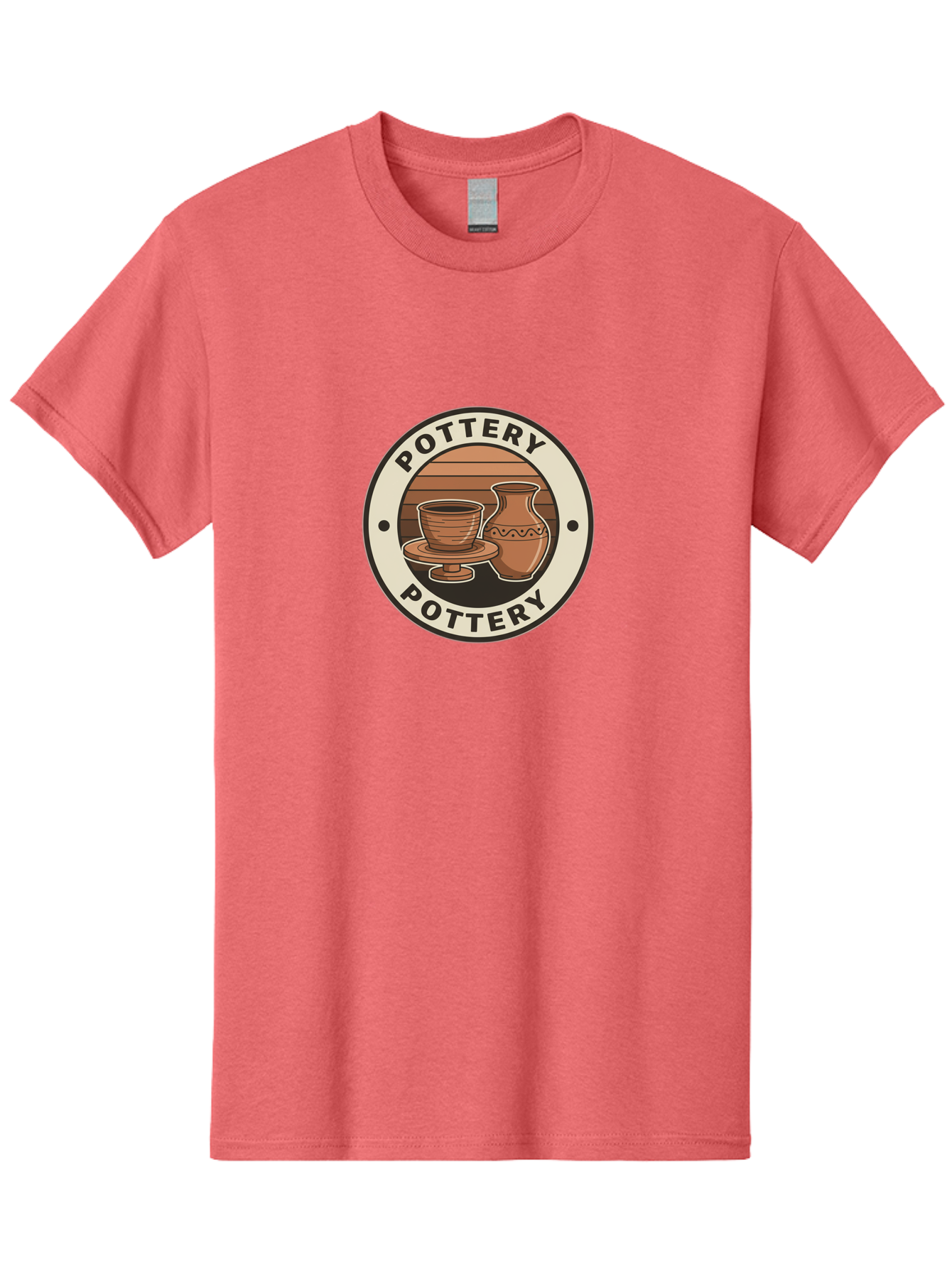 Pottery-Pottery Men'S Graphic Tee, 100% Cotton, Comfortable Casual Summer Wear, Machine Washable, Handmade Ceramics, Clay Pottery, Decorative Vases, Pottery Wheel, Ceramic Art, Brown Pottery, Pottery Designs, Handcrafted Pottery, Bab245