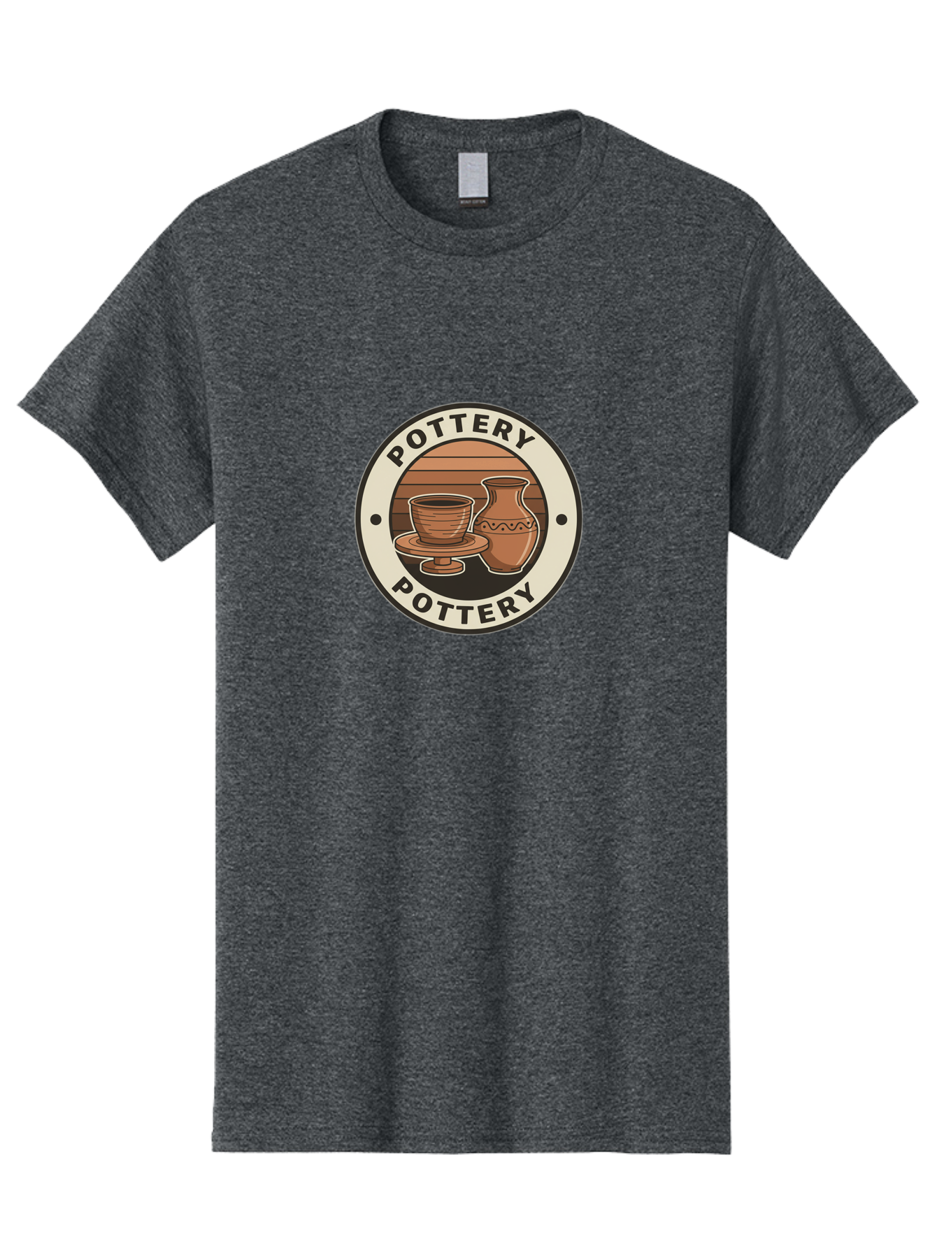 Pottery-Pottery Men'S Graphic Tee, 100% Cotton, Comfortable Casual Summer Wear, Machine Washable, Handmade Ceramics, Clay Pottery, Decorative Vases, Pottery Wheel, Ceramic Art, Brown Pottery, Pottery Designs, Handcrafted Pottery, Bab245