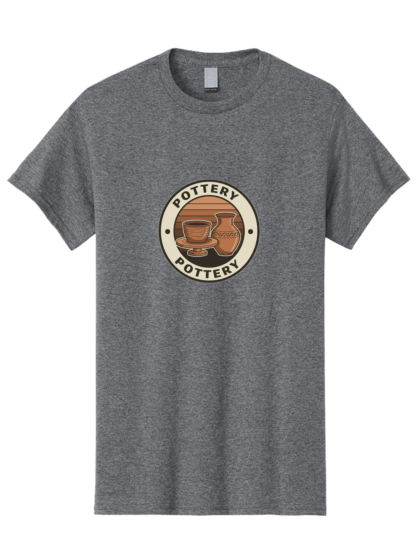 Pottery-Pottery Men'S Graphic Tee, 100% Cotton, Comfortable Casual Summer Wear, Machine Washable, Handmade Ceramics, Clay Pottery, Decorative Vases, Pottery Wheel, Ceramic Art, Brown Pottery, Pottery Designs, Handcrafted Pottery, Bab245