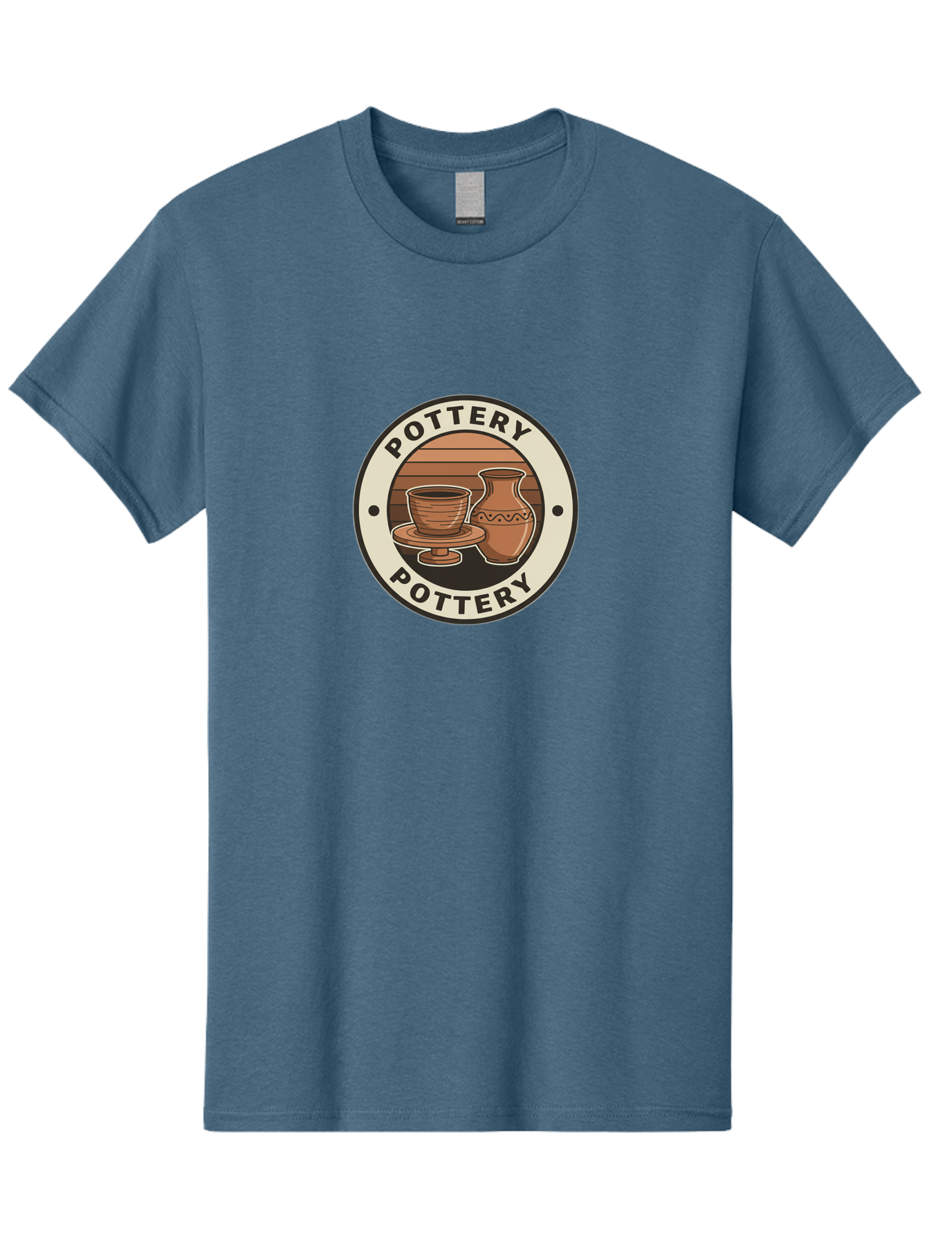 Pottery-Pottery Men'S Graphic Tee, 100% Cotton, Comfortable Casual Summer Wear, Machine Washable, Handmade Ceramics, Clay Pottery, Decorative Vases, Pottery Wheel, Ceramic Art, Brown Pottery, Pottery Designs, Handcrafted Pottery, Bab245