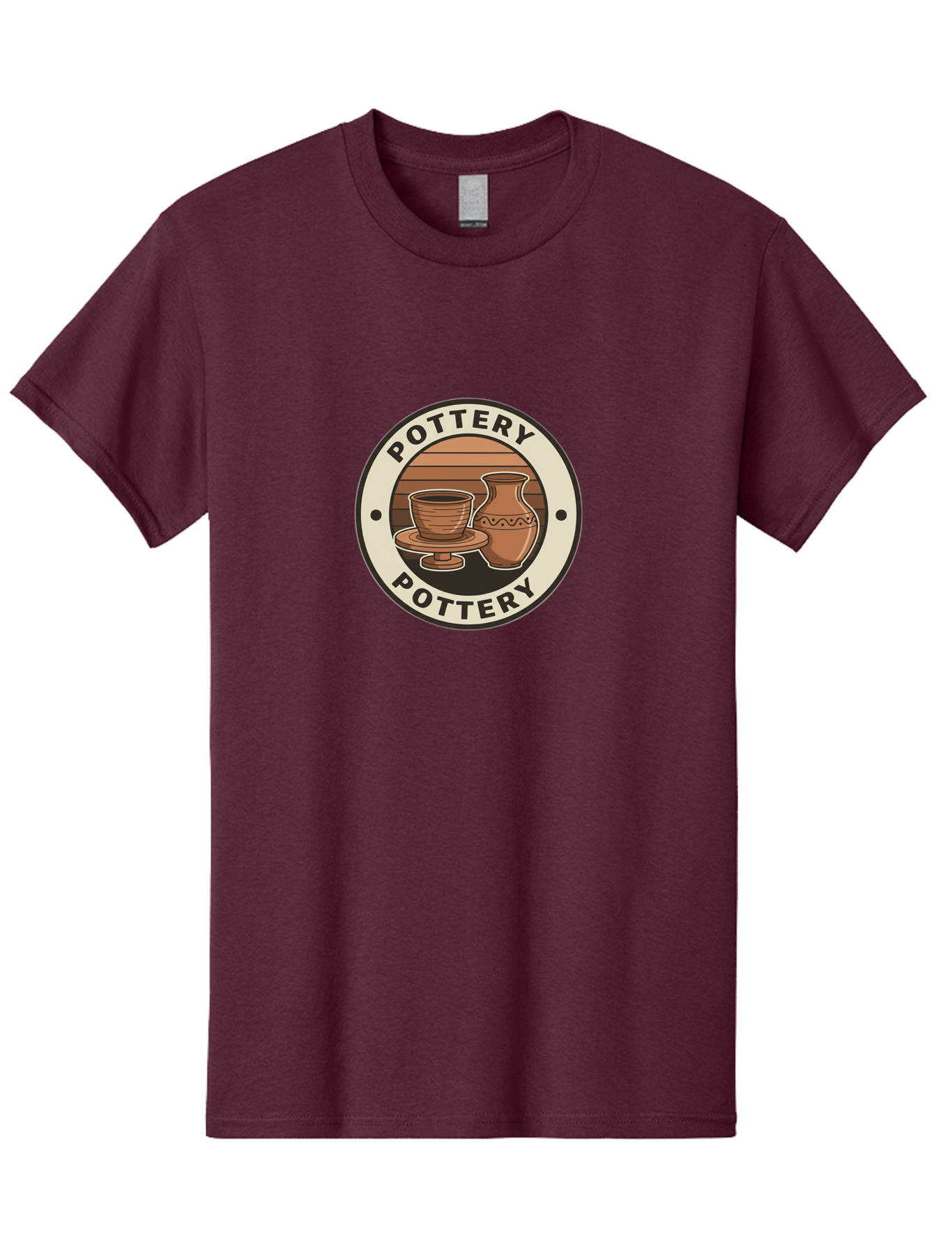 Pottery-Pottery Men'S Graphic Tee, 100% Cotton, Comfortable Casual Summer Wear, Machine Washable, Handmade Ceramics, Clay Pottery, Decorative Vases, Pottery Wheel, Ceramic Art, Brown Pottery, Pottery Designs, Handcrafted Pottery, Bab245