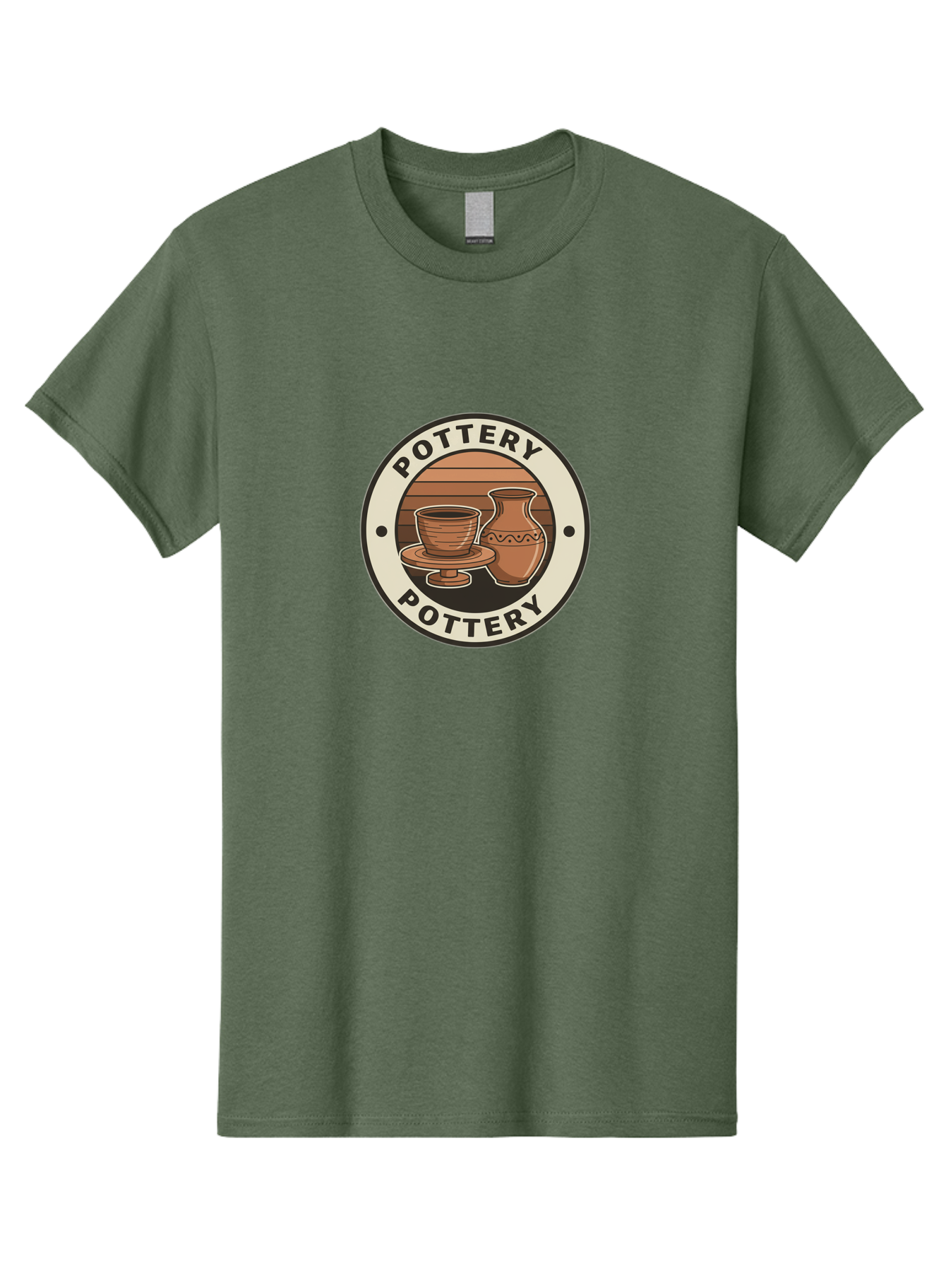 Pottery-Pottery Men'S Graphic Tee, 100% Cotton, Comfortable Casual Summer Wear, Machine Washable, Handmade Ceramics, Clay Pottery, Decorative Vases, Pottery Wheel, Ceramic Art, Brown Pottery, Pottery Designs, Handcrafted Pottery, Bab245