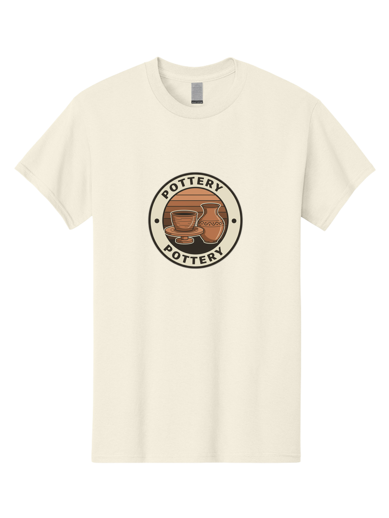 Pottery-Pottery Men'S Graphic Tee, 100% Cotton, Comfortable Casual Summer Wear, Machine Washable, Handmade Ceramics, Clay Pottery, Decorative Vases, Pottery Wheel, Ceramic Art, Brown Pottery, Pottery Designs, Handcrafted Pottery, Bab245