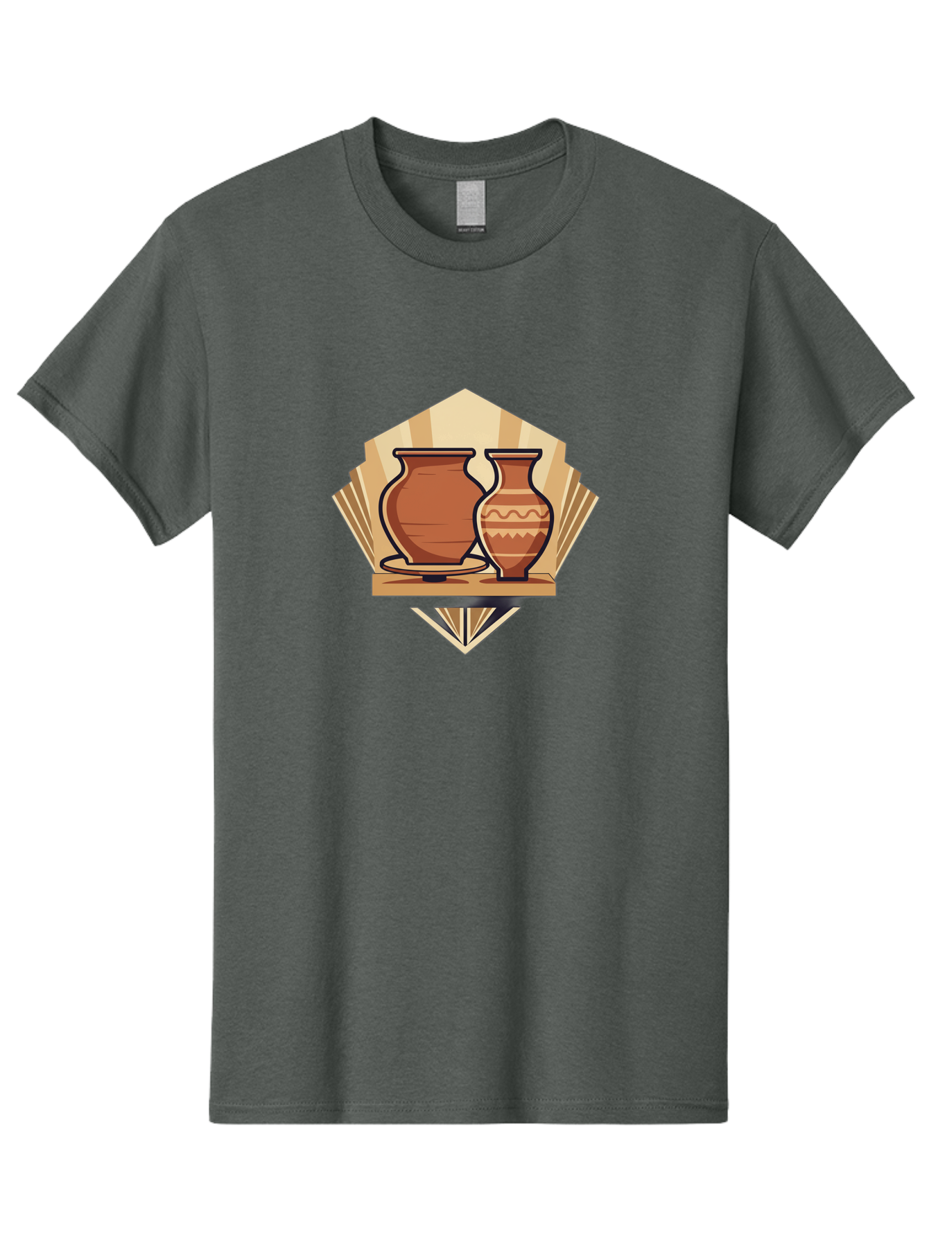 Pottery-Vases-1 Men'S Graphic Tee, 100% Cotton, Comfortable Casual Summer Wear, Machine Washable, Clay Pottery, Terracotta Vases, Decorative Pots, Traditional Ceramics, Handcrafted Art, Earthy Tones, Cultural Heritage, Artisanal Craftsmanship Bab247