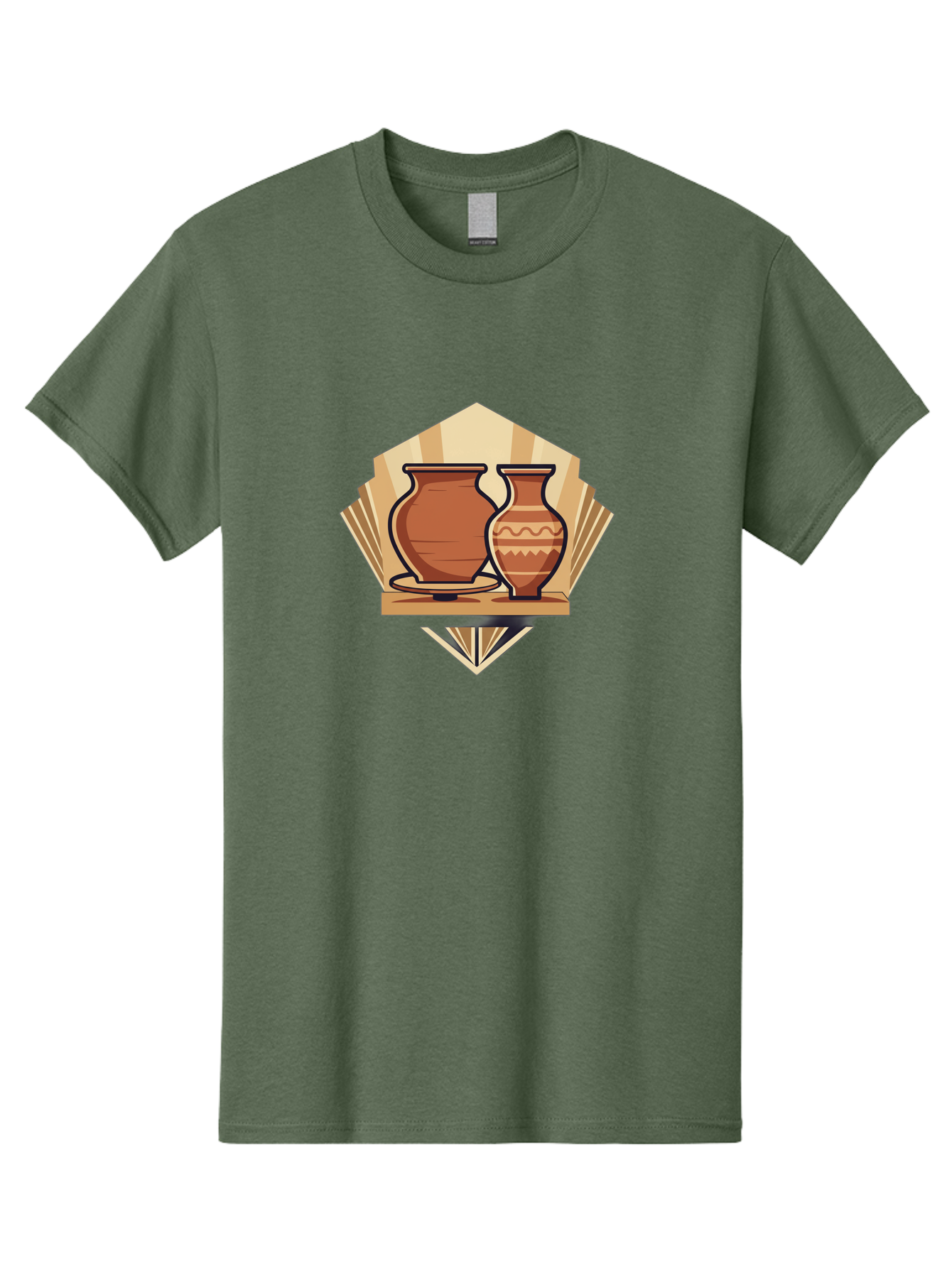 Pottery-Vases-1 Men'S Graphic Tee, 100% Cotton, Comfortable Casual Summer Wear, Machine Washable, Clay Pottery, Terracotta Vases, Decorative Pots, Traditional Ceramics, Handcrafted Art, Earthy Tones, Cultural Heritage, Artisanal Craftsmanship Bab247
