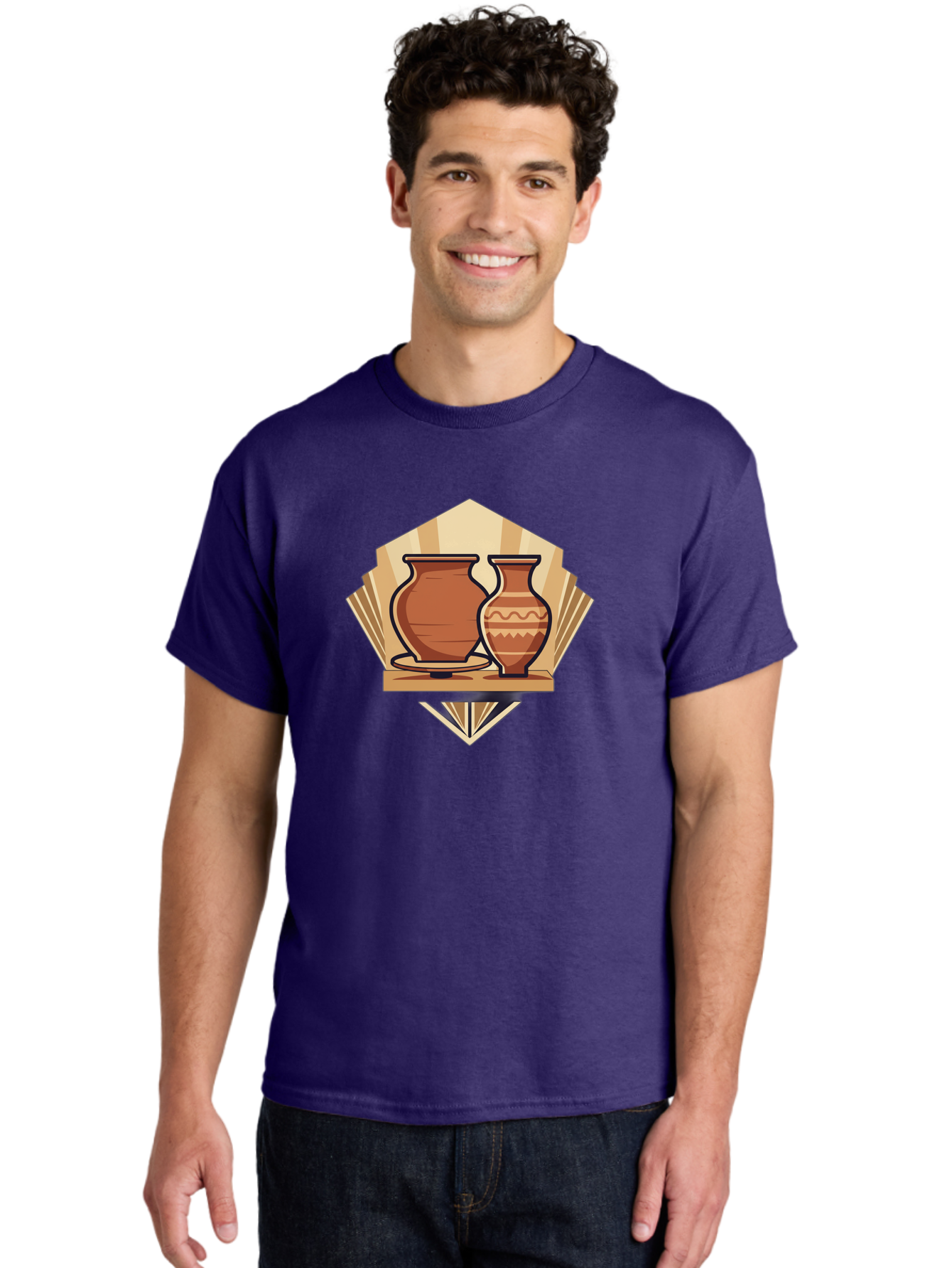 Pottery-Vases-1 Men'S Graphic Tee, 100% Cotton, Comfortable Casual Summer Wear, Machine Washable, Clay Pottery, Terracotta Vases, Decorative Pots, Traditional Ceramics, Handcrafted Art, Earthy Tones, Cultural Heritage, Artisanal Craftsmanship Bab247