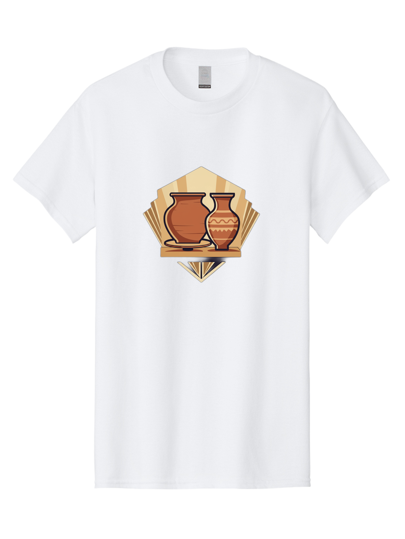 Pottery-Vases-1 Men'S Graphic Tee, 100% Cotton, Comfortable Casual Summer Wear, Machine Washable, Clay Pottery, Terracotta Vases, Decorative Pots, Traditional Ceramics, Handcrafted Art, Earthy Tones, Cultural Heritage, Artisanal Craftsmanship Bab247