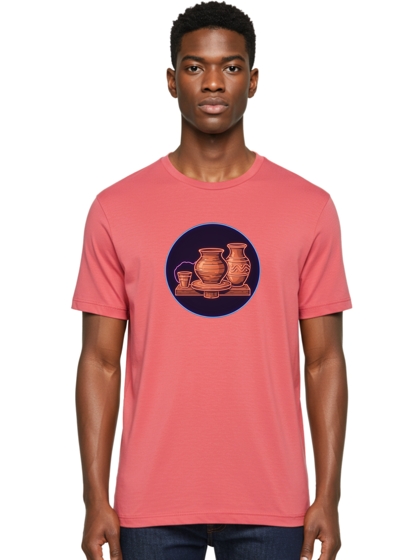 Pottery-Vases Men'S Graphic Tee, 100% Cotton, Comfortable Casual Summer Wear, Machine Washable, Clay Pots, Pottery, Ceramic Vases, Handcrafted Ceramics, Traditional Craftsmanship, Earthy Tones, Pottery Wheel, Rustic Charm, Cultural Heritage Bab248