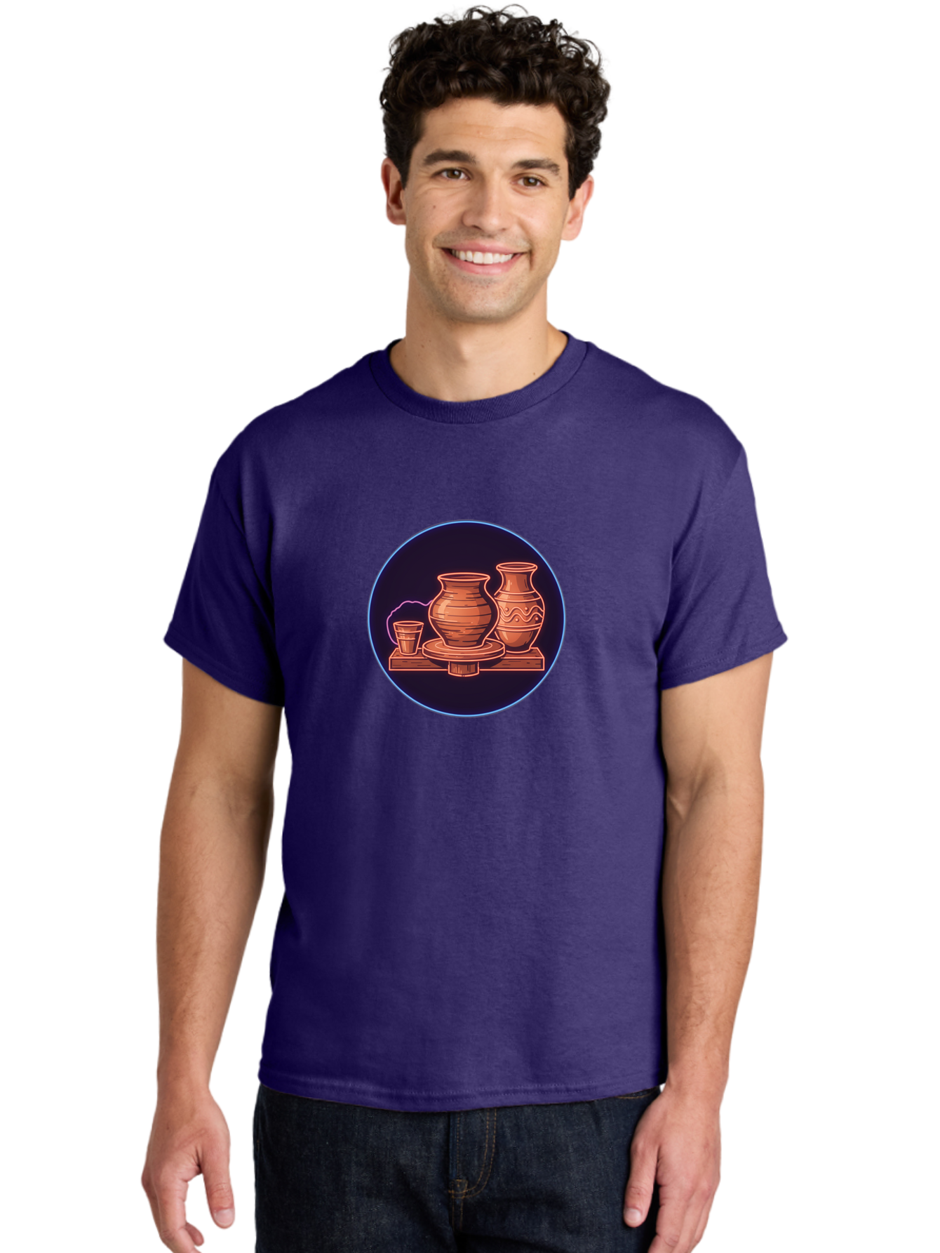 Pottery-Vases Men'S Graphic Tee, 100% Cotton, Comfortable Casual Summer Wear, Machine Washable, Clay Pots, Pottery, Ceramic Vases, Handcrafted Ceramics, Traditional Craftsmanship, Earthy Tones, Pottery Wheel, Rustic Charm, Cultural Heritage Bab248
