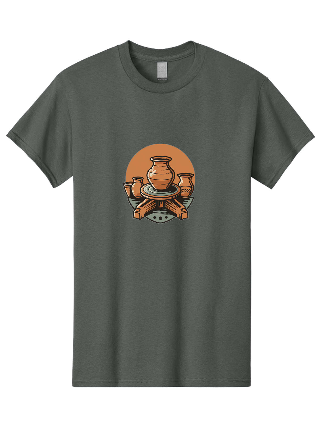 Pottery-Wheel-1 Men'S Graphic Tee, 100% Cotton, Comfortable Casual Summer Wear, Machine Washable, Pottery Wheel, Clay Pot, Ceramic Art, Handmade Crafts, Traditional Pottery, Potter'S Wheel In Action, Clay Modeling, Artisanal Crafts Bab249