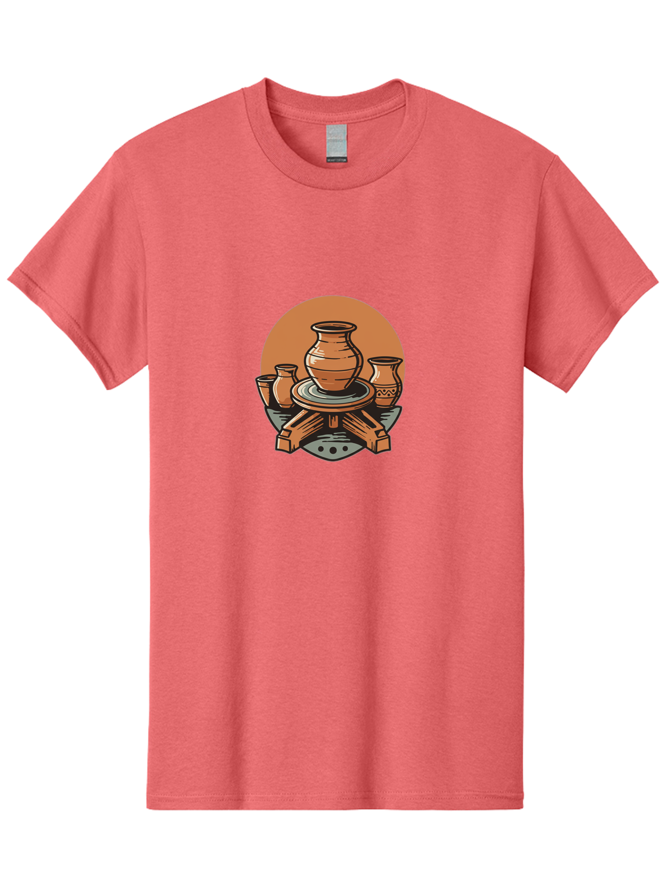 Pottery-Wheel-1 Men'S Graphic Tee, 100% Cotton, Comfortable Casual Summer Wear, Machine Washable, Pottery Wheel, Clay Pot, Ceramic Art, Handmade Crafts, Traditional Pottery, Potter'S Wheel In Action, Clay Modeling, Artisanal Crafts Bab249
