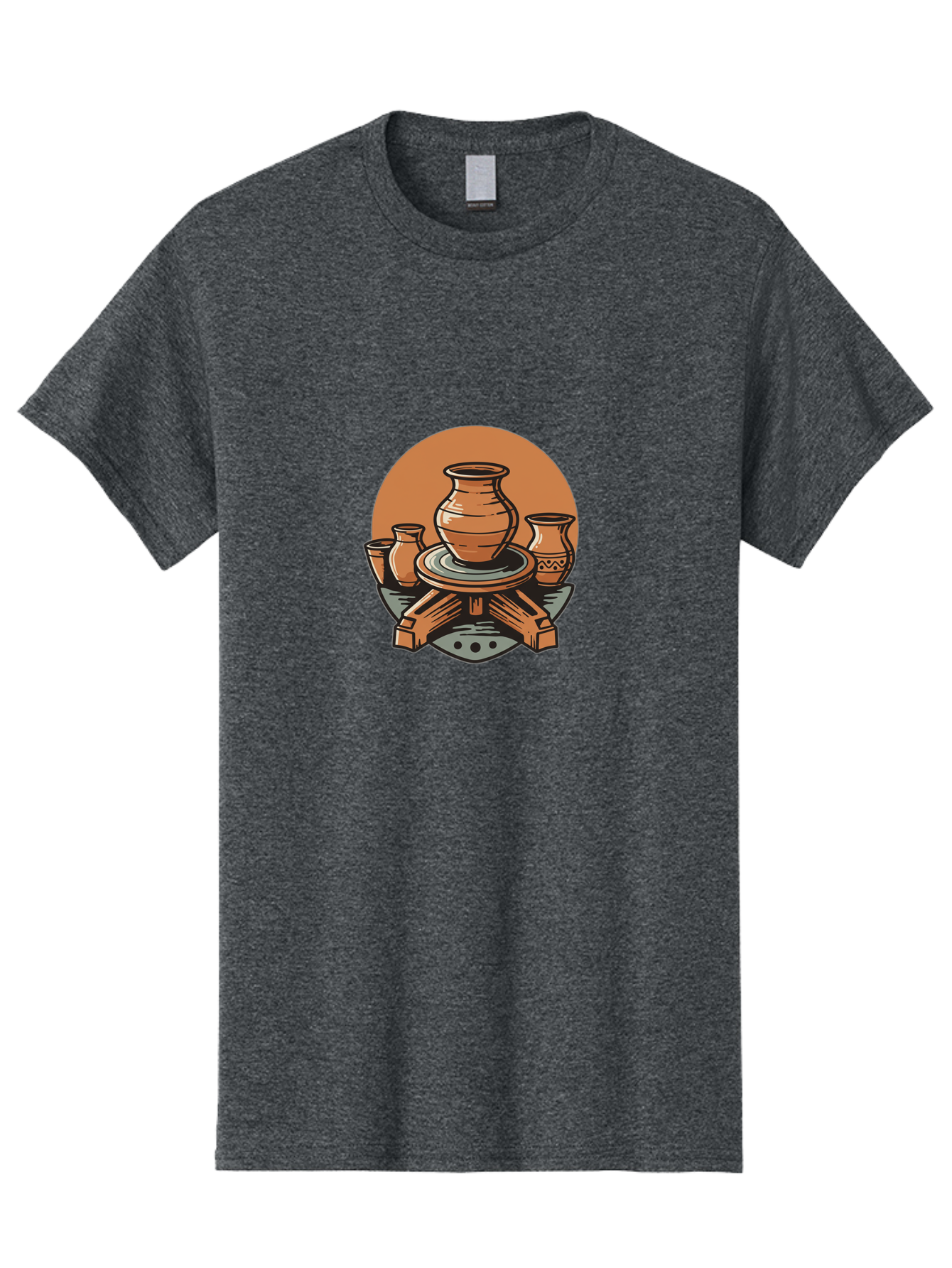 Pottery-Wheel-1 Men'S Graphic Tee, 100% Cotton, Comfortable Casual Summer Wear, Machine Washable, Pottery Wheel, Clay Pot, Ceramic Art, Handmade Crafts, Traditional Pottery, Potter'S Wheel In Action, Clay Modeling, Artisanal Crafts Bab249