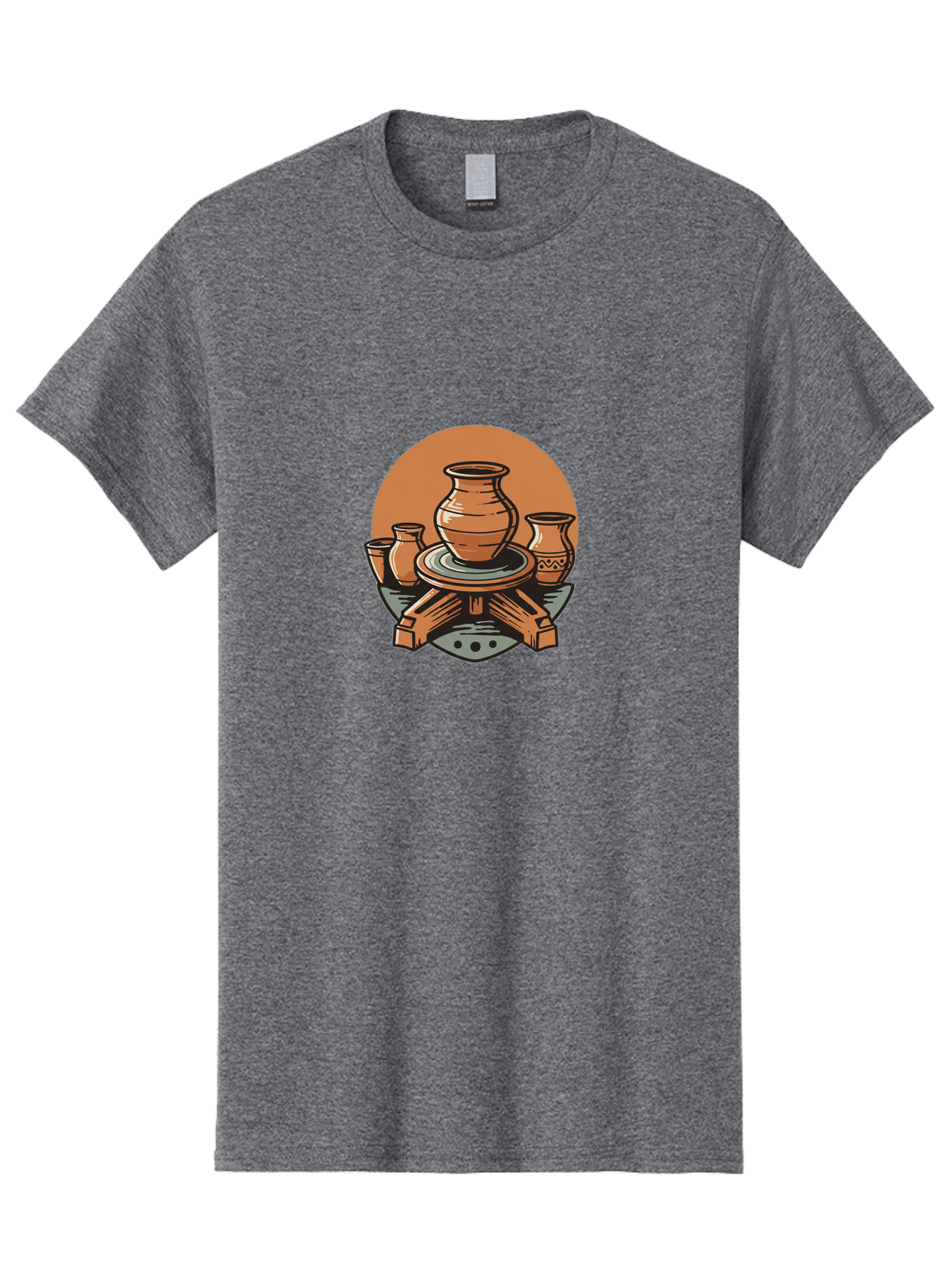Pottery-Wheel-1 Men'S Graphic Tee, 100% Cotton, Comfortable Casual Summer Wear, Machine Washable, Pottery Wheel, Clay Pot, Ceramic Art, Handmade Crafts, Traditional Pottery, Potter'S Wheel In Action, Clay Modeling, Artisanal Crafts Bab249
