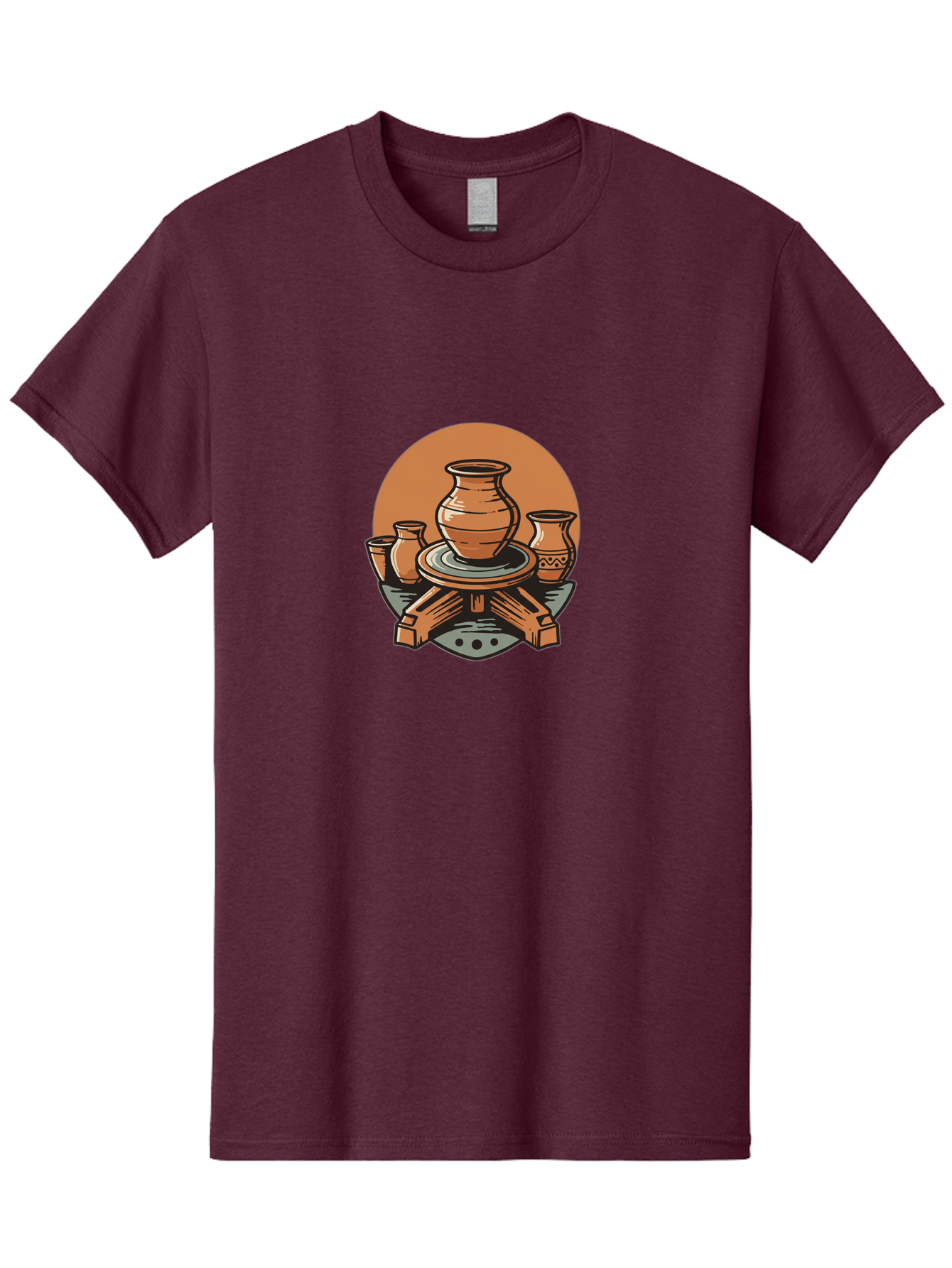 Pottery-Wheel-1 Men'S Graphic Tee, 100% Cotton, Comfortable Casual Summer Wear, Machine Washable, Pottery Wheel, Clay Pot, Ceramic Art, Handmade Crafts, Traditional Pottery, Potter'S Wheel In Action, Clay Modeling, Artisanal Crafts Bab249