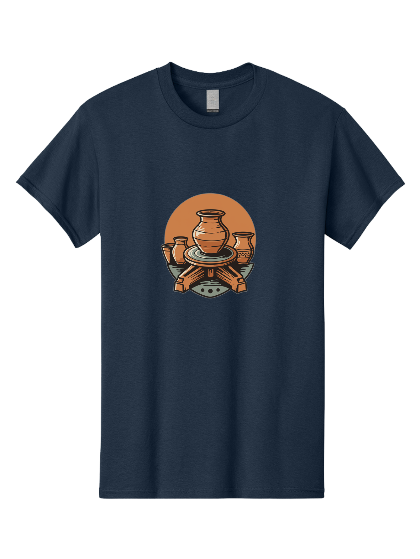 Pottery-Wheel-1 Men'S Graphic Tee, 100% Cotton, Comfortable Casual Summer Wear, Machine Washable, Pottery Wheel, Clay Pot, Ceramic Art, Handmade Crafts, Traditional Pottery, Potter'S Wheel In Action, Clay Modeling, Artisanal Crafts Bab249