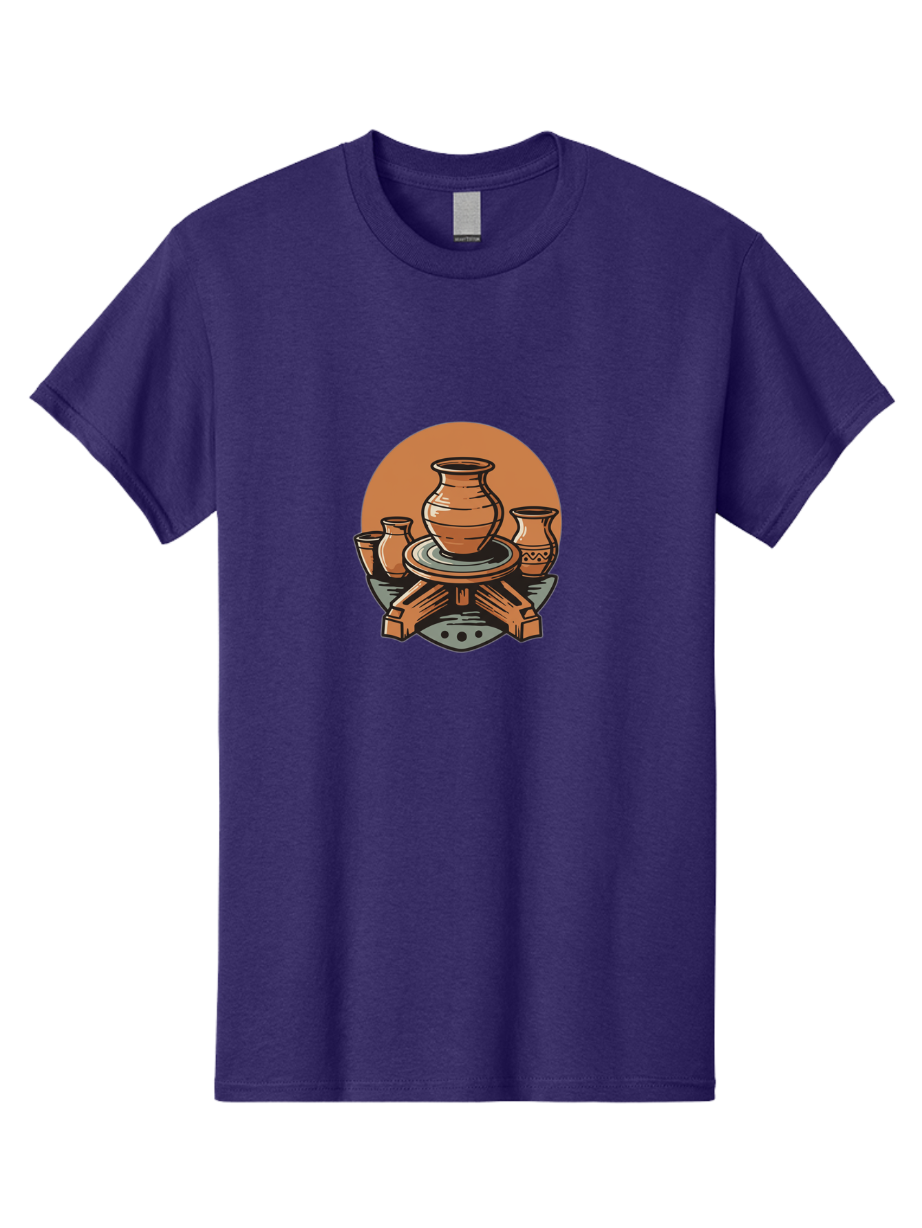 Pottery-Wheel-1 Men'S Graphic Tee, 100% Cotton, Comfortable Casual Summer Wear, Machine Washable, Pottery Wheel, Clay Pot, Ceramic Art, Handmade Crafts, Traditional Pottery, Potter'S Wheel In Action, Clay Modeling, Artisanal Crafts Bab249
