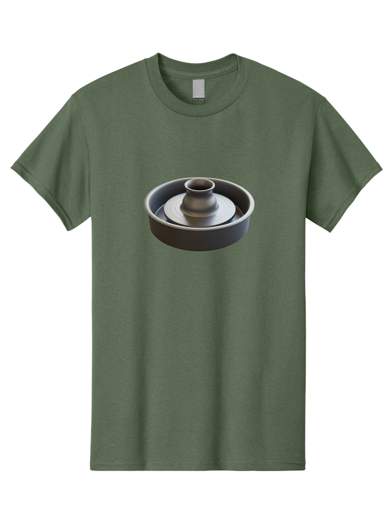 Pottery-Wheel-2 Men'S Graphic Tee, 100% Cotton, Comfortable Casual Summer Wear, Machine Washable, Pottery Wheel, Clay Spinning Wheel, Ceramics, Studio Equipment, Artist'S Tool, Creative Process, Handmade Crafts, Wheel Throwing Bab250