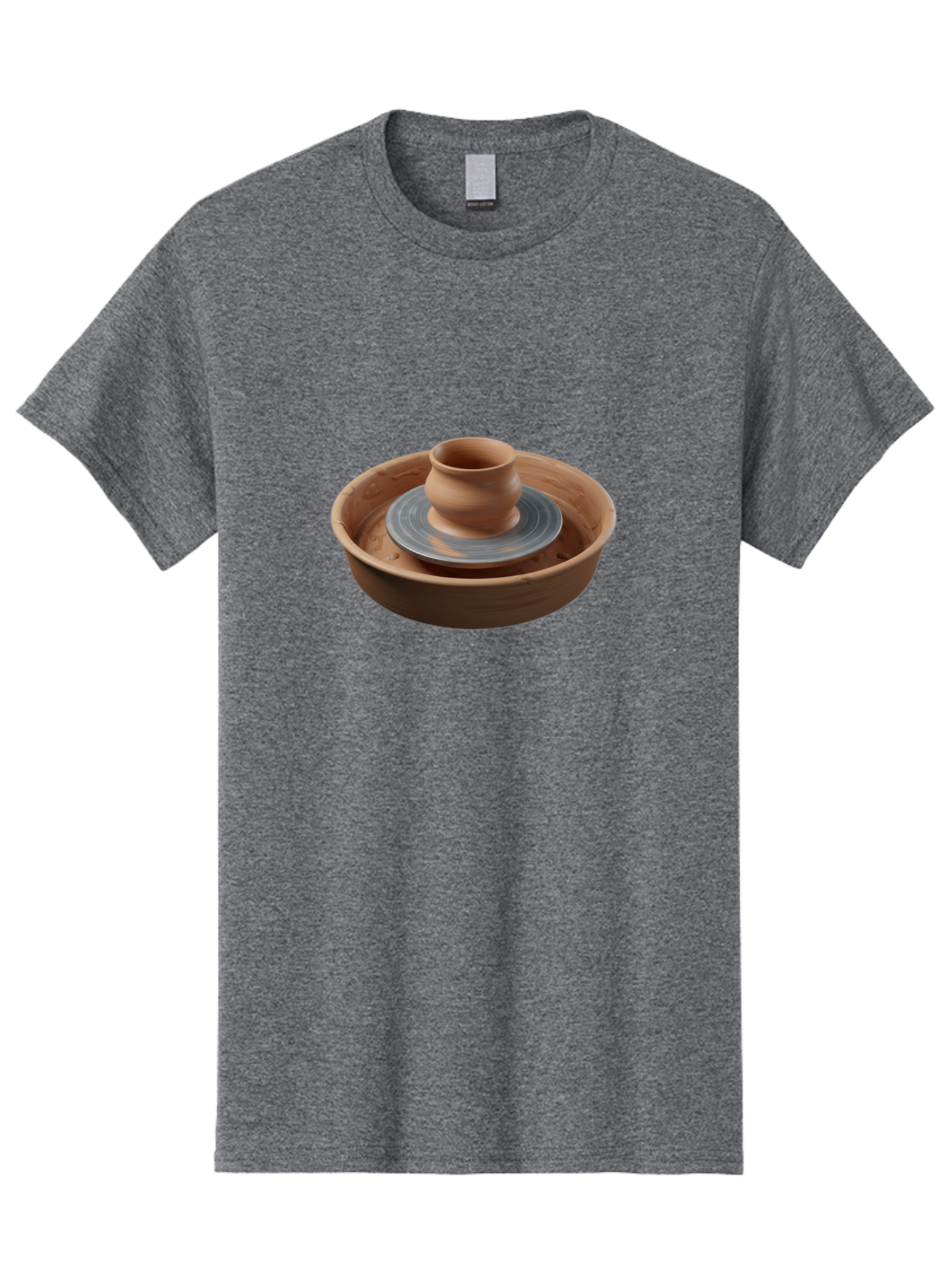 Pottery-Wheel-3 Men'S Graphic Tee, 100% Cotton, Comfortable Casual Summer Wear, Machine Washable, Pottery Wheel, Clay Pot, Ceramics, Pottery Making, Handmade Crafts, Artisanal Pottery, Clay Spinning, Creative Process, Artisan Work Bab251