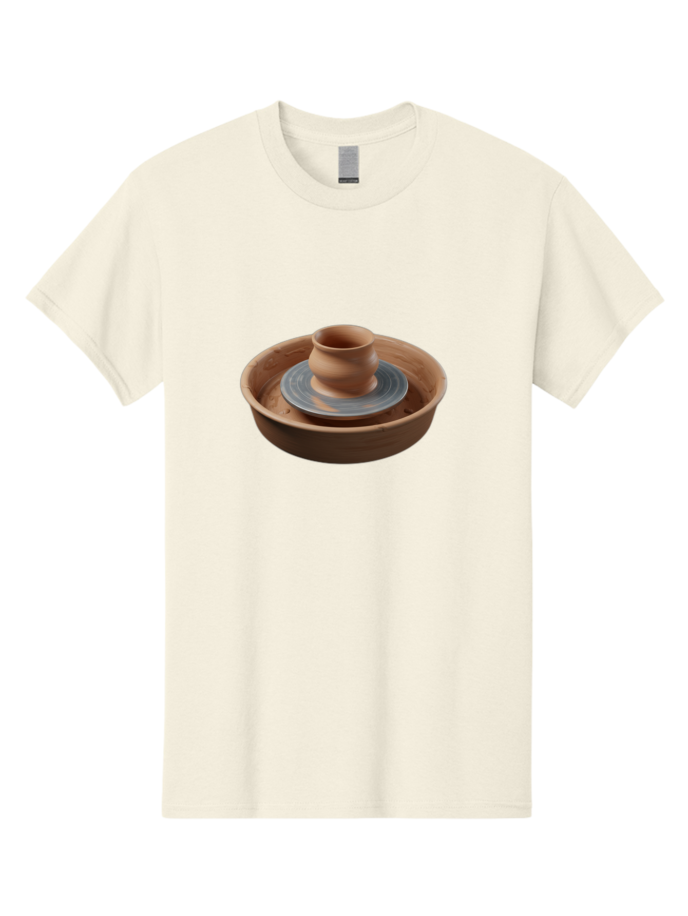 Pottery-Wheel-3 Men'S Graphic Tee, 100% Cotton, Comfortable Casual Summer Wear, Machine Washable, Pottery Wheel, Clay Pot, Ceramics, Pottery Making, Handmade Crafts, Artisanal Pottery, Clay Spinning, Creative Process, Artisan Work Bab251