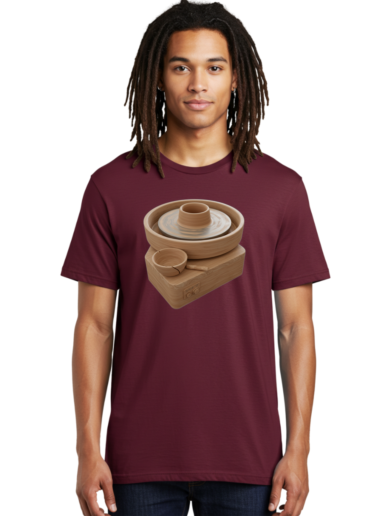 Pottery-Wheel-4 Men'S Graphic Tee, 100% Cotton, Comfortable Casual Summer Wear, Machine Washable, Potter'S Wheel, Clay Pot, Ceramics, Pottery Wheel, Handmade Crafts, Creative Art, Pottery Tools, Artisan Work, Clay Modeling, Pottery Making Bab252
