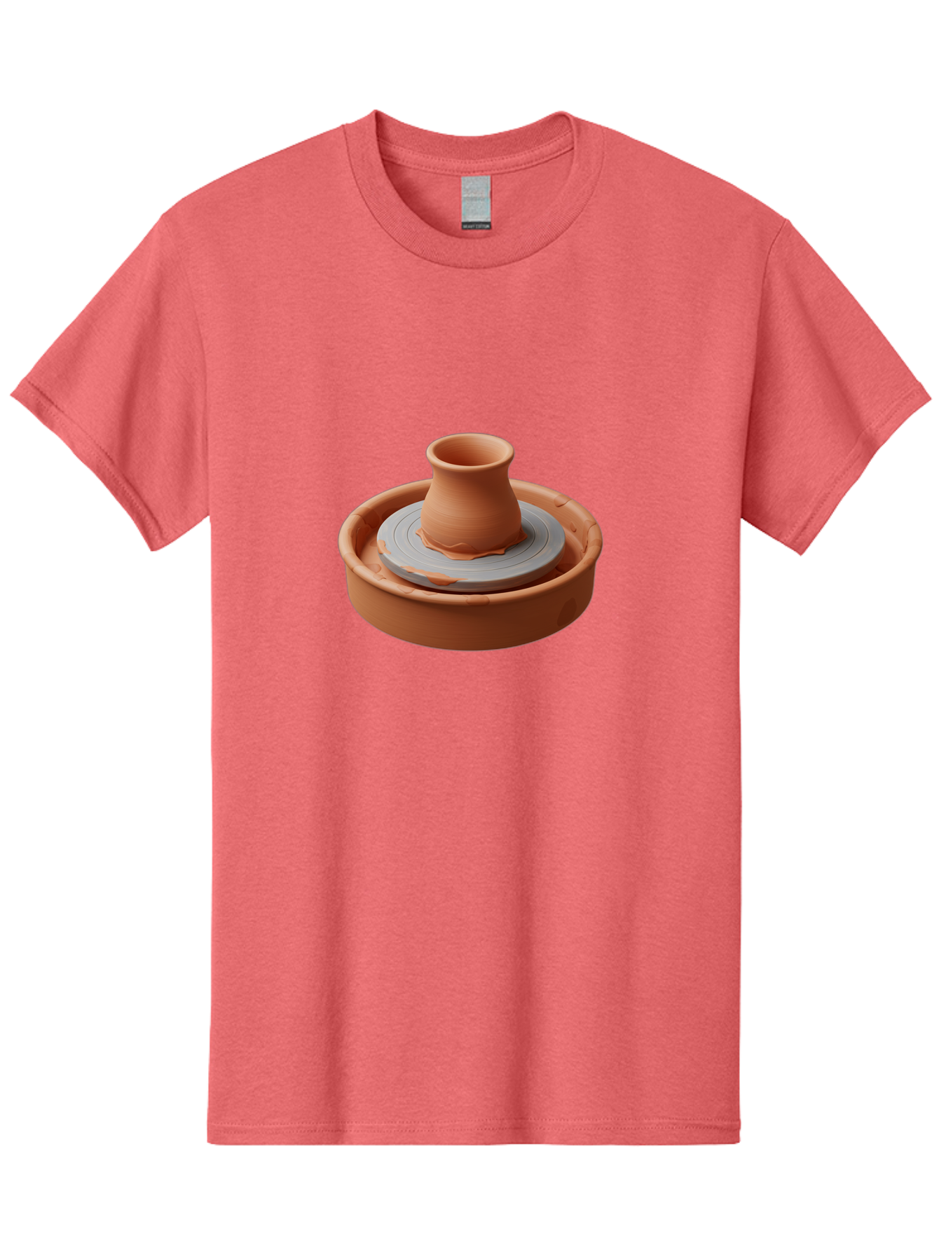 Pottery-Wheel-Clay-Pot Men'S Graphic Tee, 100% Cotton, Comfortable Casual Summer Wear, Machine Washable, Pottery Wheel, Clay Pot, Ceramics, Handmade, Craftsmanship, Creative Process, Clay Modeling, Artisanal, Pottery Making, Terracotta, Bab253
