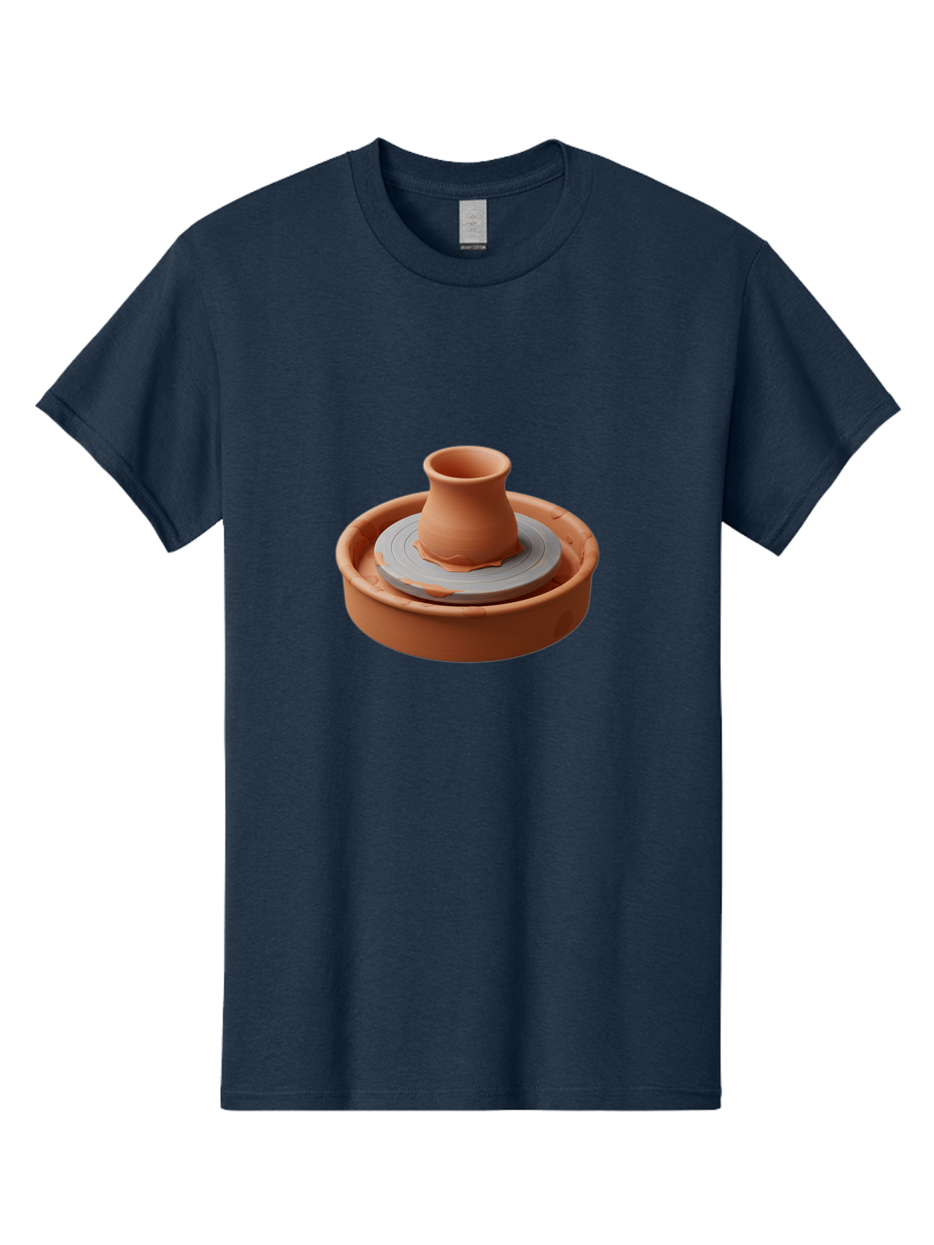 Pottery-Wheel-Clay-Pot Men'S Graphic Tee, 100% Cotton, Comfortable Casual Summer Wear, Machine Washable, Pottery Wheel, Clay Pot, Ceramics, Handmade, Craftsmanship, Creative Process, Clay Modeling, Artisanal, Pottery Making, Terracotta, Bab253