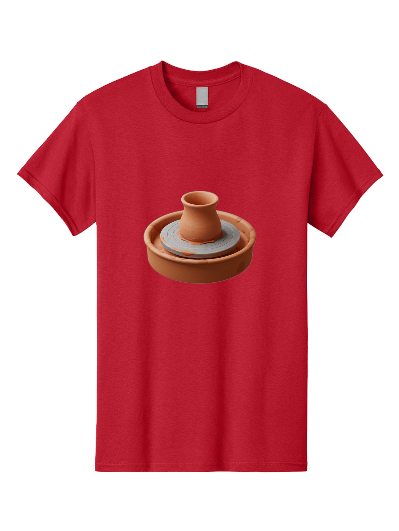 Pottery-Wheel-Clay-Pot Men'S Graphic Tee, 100% Cotton, Comfortable Casual Summer Wear, Machine Washable, Pottery Wheel, Clay Pot, Ceramics, Handmade, Craftsmanship, Creative Process, Clay Modeling, Artisanal, Pottery Making, Terracotta, Bab253