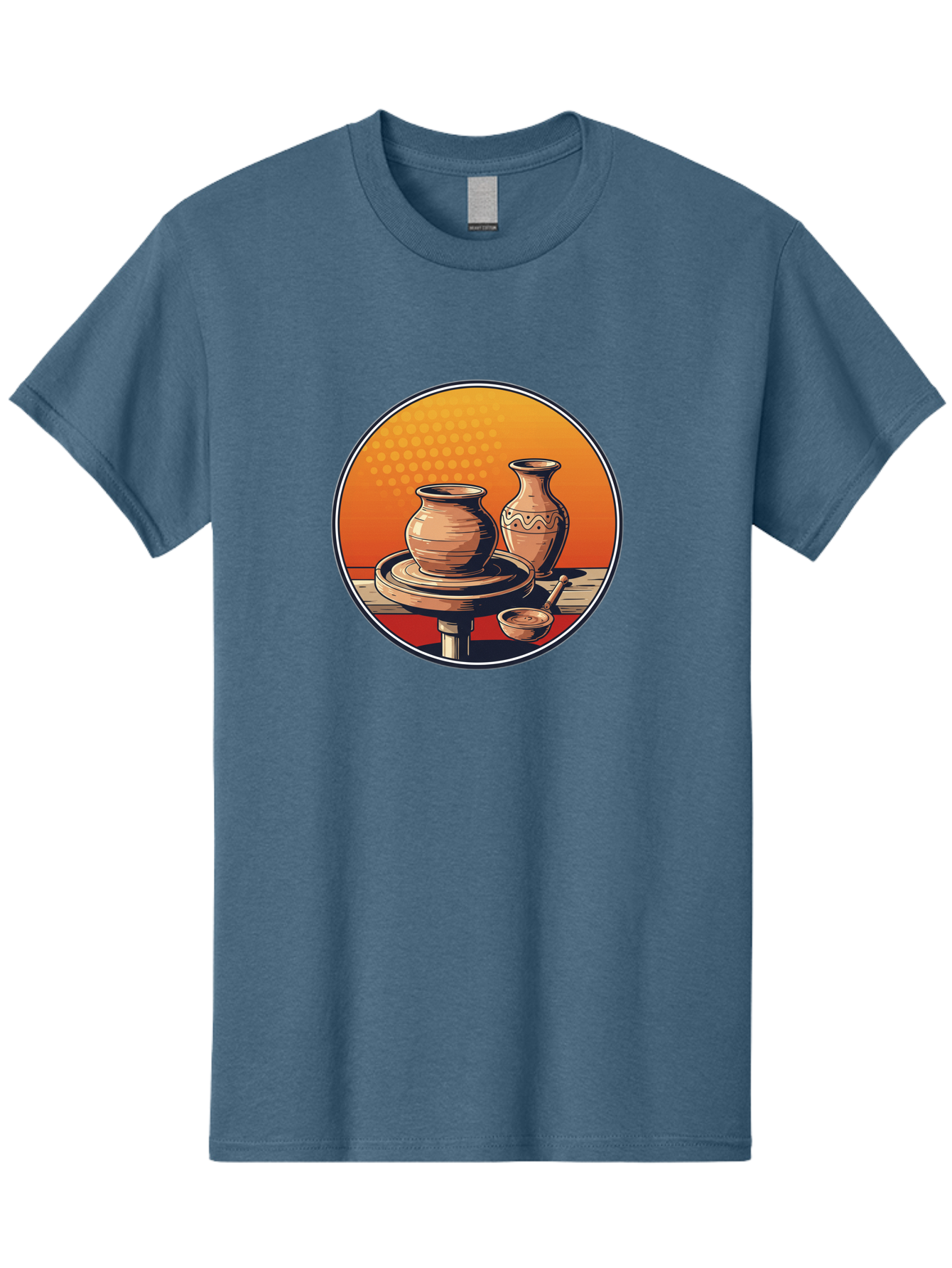 Pottery-Wheel Men'S Graphic Tee, 100% Cotton, Comfortable Casual Summer Wear, Machine Washable, Pottery Wheel, Clay Pot, Handmade Ceramics, Pottery Tools, Creative Process, Ceramic Art, Traditional Craftsmanship, Artisanal Pottery Bab255
