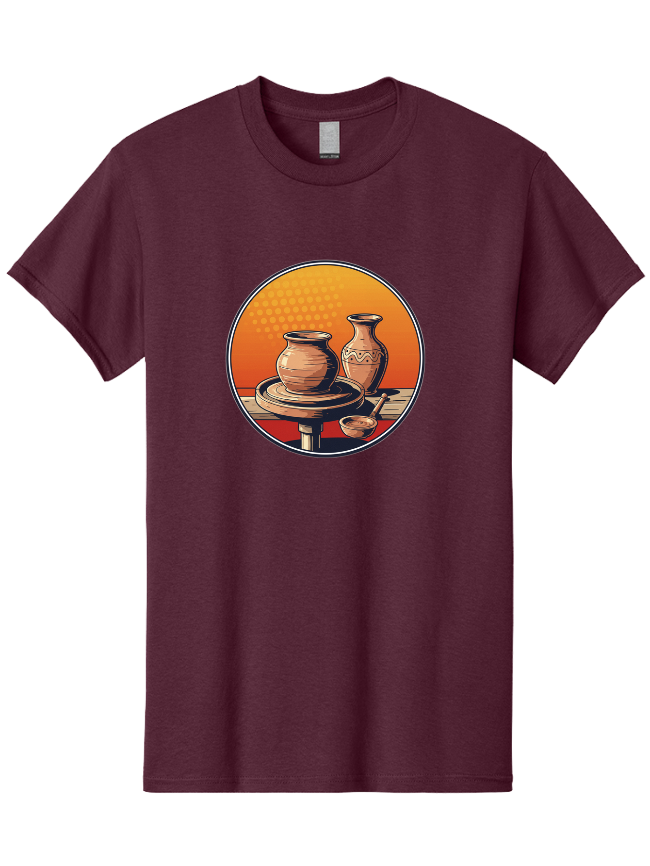 Pottery-Wheel Men'S Graphic Tee, 100% Cotton, Comfortable Casual Summer Wear, Machine Washable, Pottery Wheel, Clay Pot, Handmade Ceramics, Pottery Tools, Creative Process, Ceramic Art, Traditional Craftsmanship, Artisanal Pottery Bab255