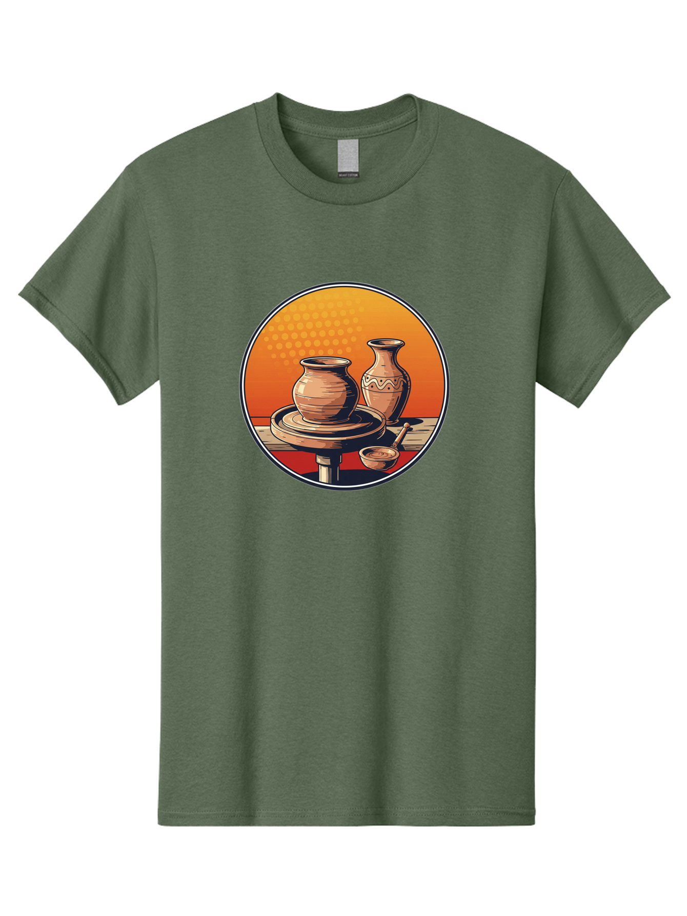 Pottery-Wheel Men'S Graphic Tee, 100% Cotton, Comfortable Casual Summer Wear, Machine Washable, Pottery Wheel, Clay Pot, Handmade Ceramics, Pottery Tools, Creative Process, Ceramic Art, Traditional Craftsmanship, Artisanal Pottery Bab255