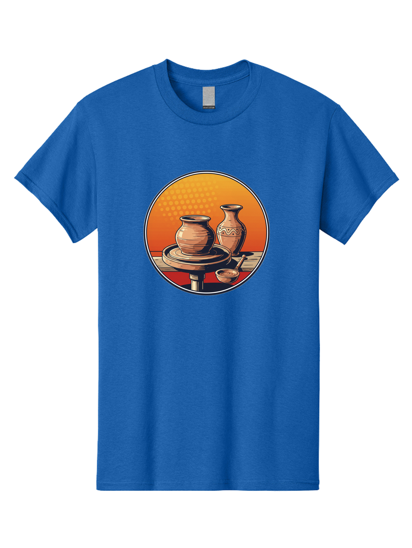 Pottery-Wheel Men'S Graphic Tee, 100% Cotton, Comfortable Casual Summer Wear, Machine Washable, Pottery Wheel, Clay Pot, Handmade Ceramics, Pottery Tools, Creative Process, Ceramic Art, Traditional Craftsmanship, Artisanal Pottery Bab255