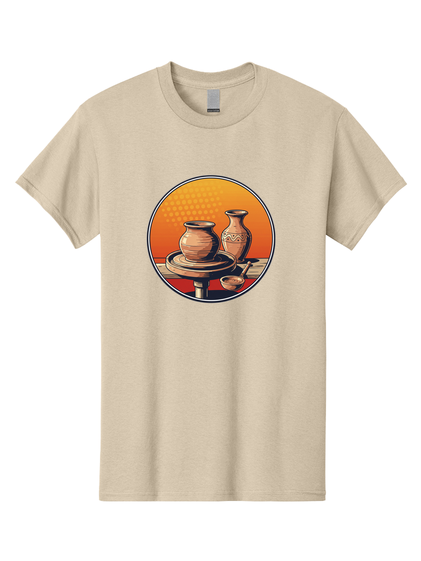 Pottery-Wheel Men'S Graphic Tee, 100% Cotton, Comfortable Casual Summer Wear, Machine Washable, Pottery Wheel, Clay Pot, Handmade Ceramics, Pottery Tools, Creative Process, Ceramic Art, Traditional Craftsmanship, Artisanal Pottery Bab255