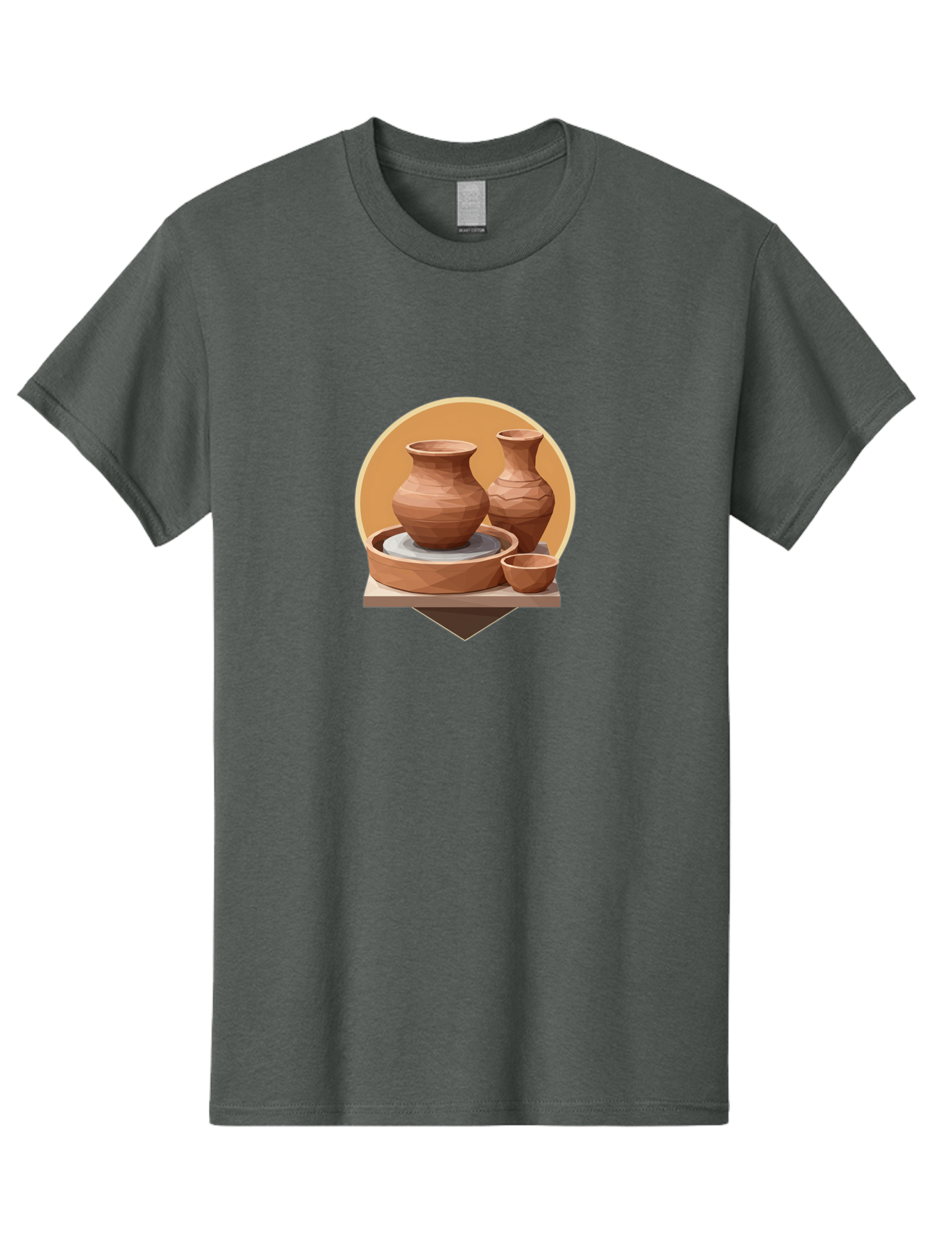 Pottery Men'S Graphic Tee, 100% Cotton, Comfortable Casual Summer Wear, Machine Washable, Pottery Wheel, Clay Pots, Ceramics, Handmade, Terracotta, Craftsmanship, Artisanal, Vase, Bowl, Creative Process, Clay Modeling Bab256