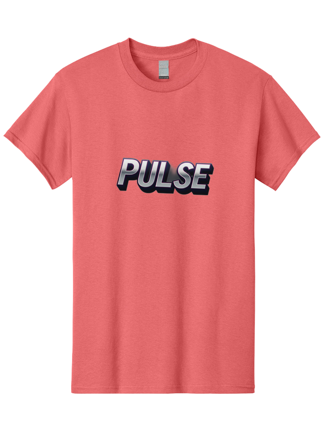 Pulse Men'S Graphic Tee, 100% Cotton, Comfortable Casual Summer Wear, Machine Washable, Pulse, Energy Boost, Vibrant Feel, Modern Typography, Dynamic Design, 3D Text Effect, Bold Font, Energetic Vibe Bab259