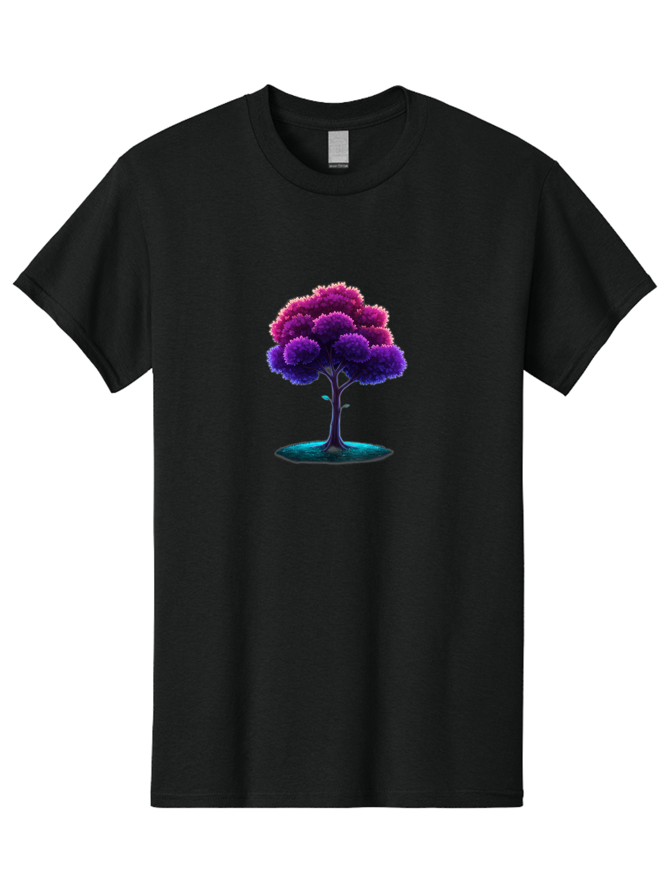 Purple-Tree Men'S Graphic Tee, 100% Cotton, Comfortable Casual Summer Wear, Machine Washable, Purple Tree, Colorful Tree, Vibrant Foliage, Digital Art, Fantasy Tree, Artistic Representation, Nature-Inspired Graphics, Gradient Colors, Bab268