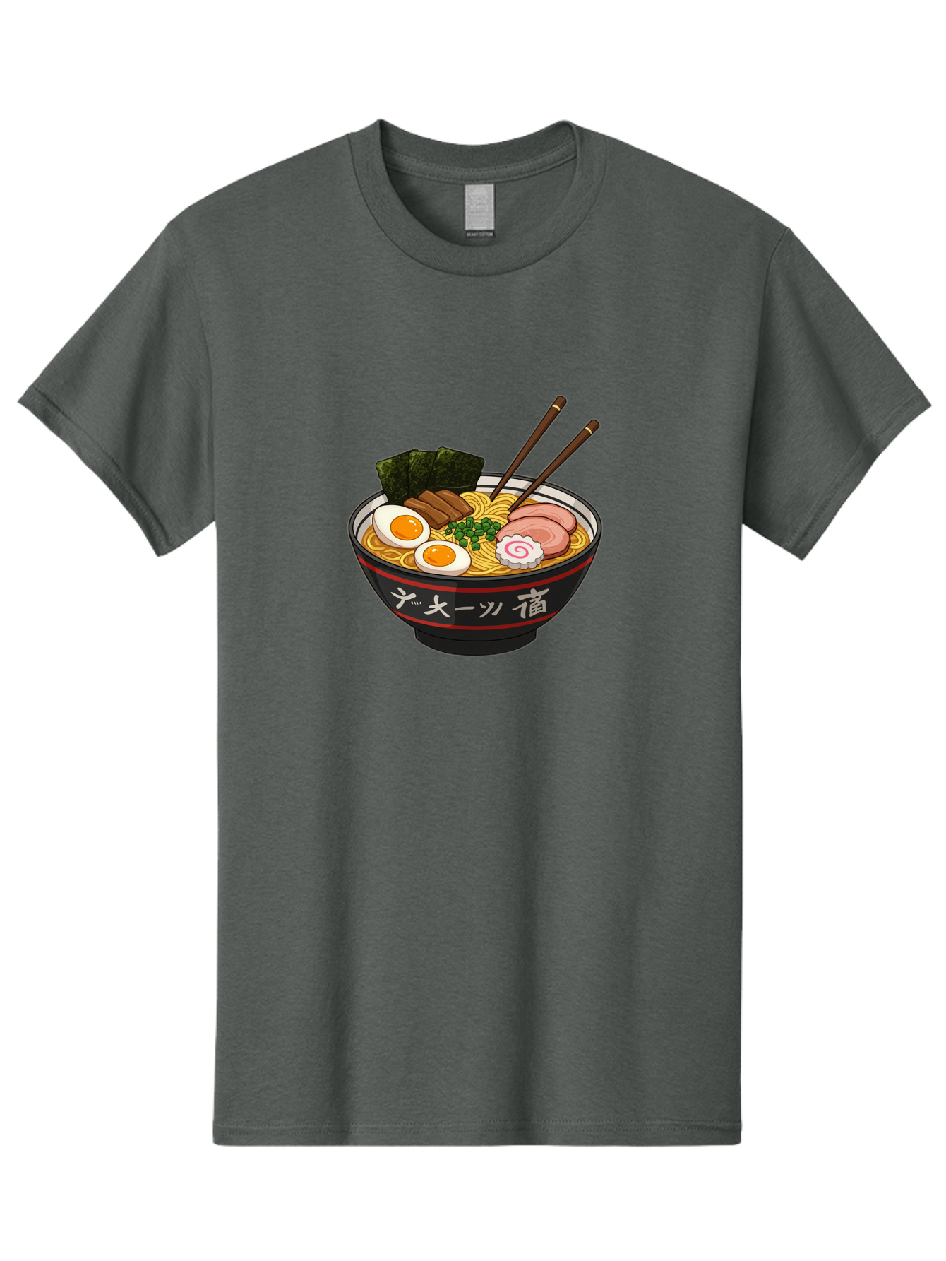 Ramen-10 Men'S Graphic Tee, 100% Cotton, Comfortable Casual Summer Wear, Machine Washable, Ramen Noodles, Japanese Cuisine, Savory Broth, Boiled Egg, Sliced Pork, Seaweed, Chopsticks, Asian Food, Noodle Soup Bab276