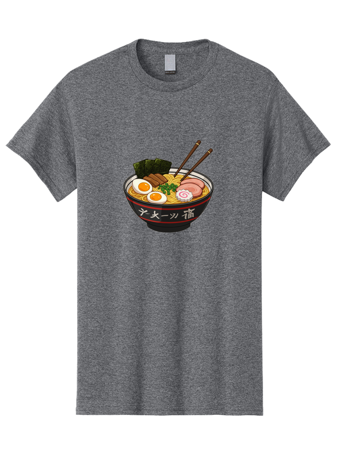 Ramen-10 Men'S Graphic Tee, 100% Cotton, Comfortable Casual Summer Wear, Machine Washable, Ramen Noodles, Japanese Cuisine, Savory Broth, Boiled Egg, Sliced Pork, Seaweed, Chopsticks, Asian Food, Noodle Soup Bab276