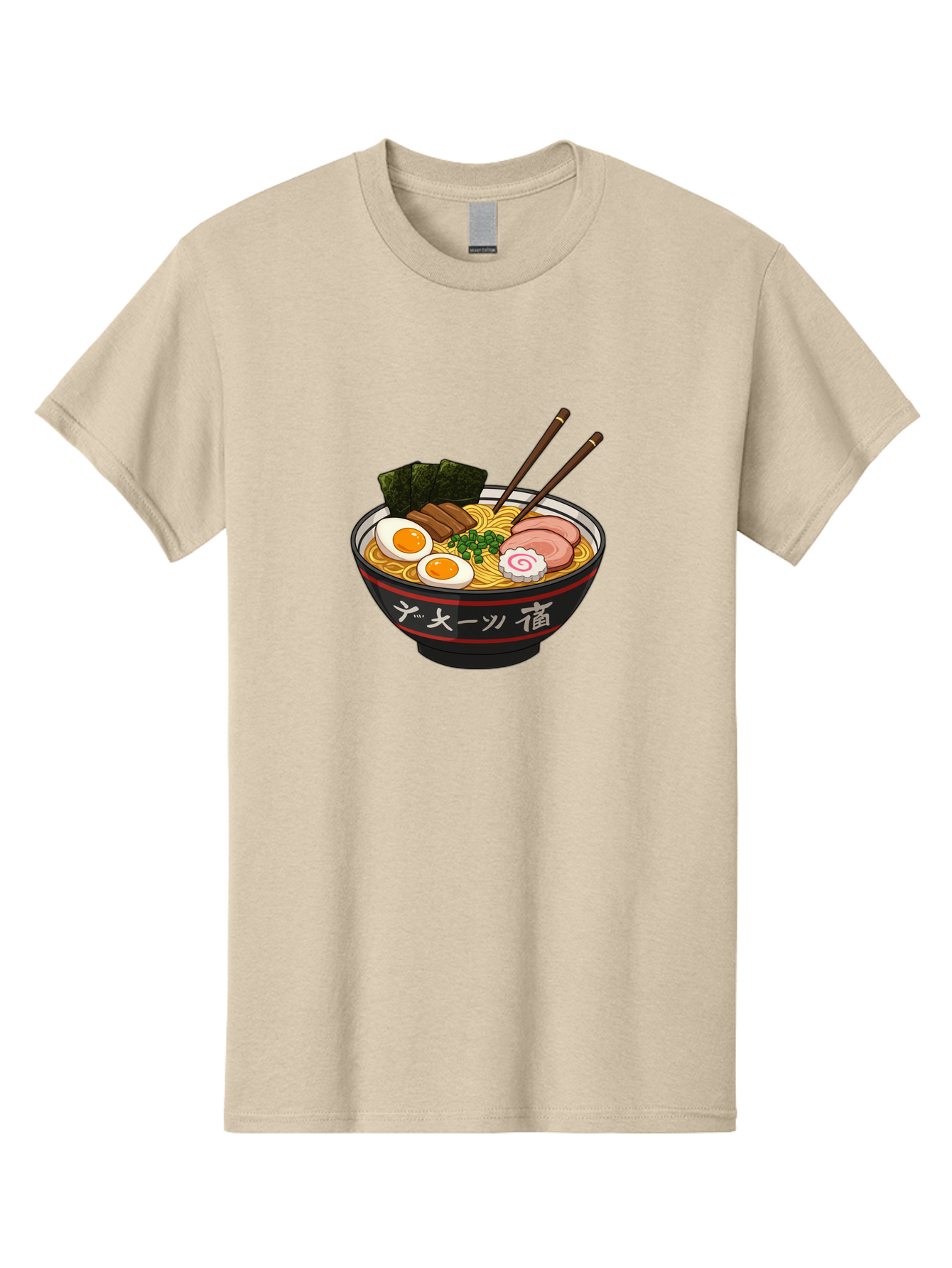 Ramen-10 Men'S Graphic Tee, 100% Cotton, Comfortable Casual Summer Wear, Machine Washable, Ramen Noodles, Japanese Cuisine, Savory Broth, Boiled Egg, Sliced Pork, Seaweed, Chopsticks, Asian Food, Noodle Soup Bab276