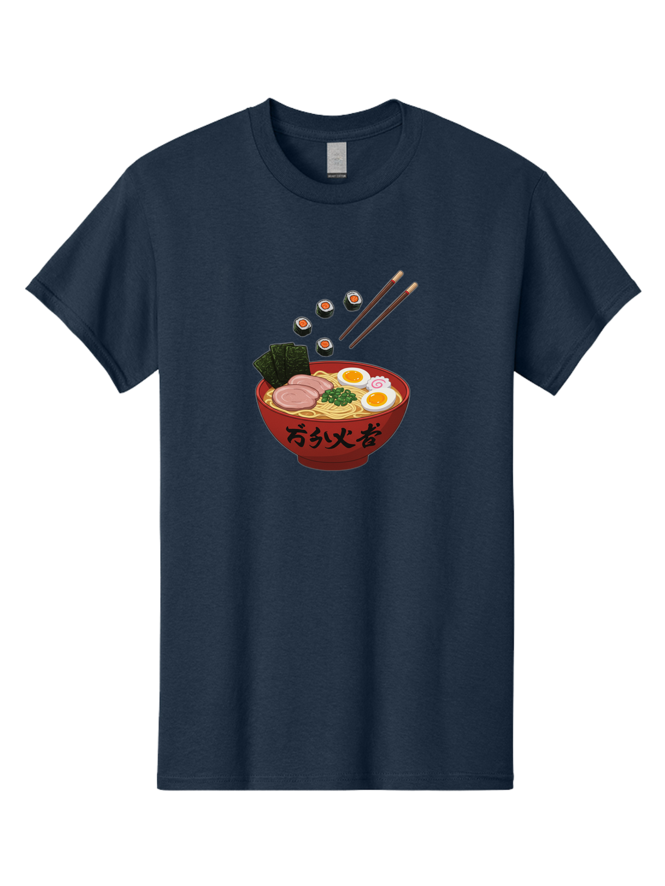 Ramen-11 Men'S Graphic Tee, 100% Cotton, Comfortable Casual Summer Wear, Machine Washable, Ramen Noodles, Japanese Cuisine, Savory Soup, Boiled Egg, Sliced Meat, Seaweed, Sushi Rolls, Chopsticks, Naruto, Asian Food, Noodle Bowl Bab277